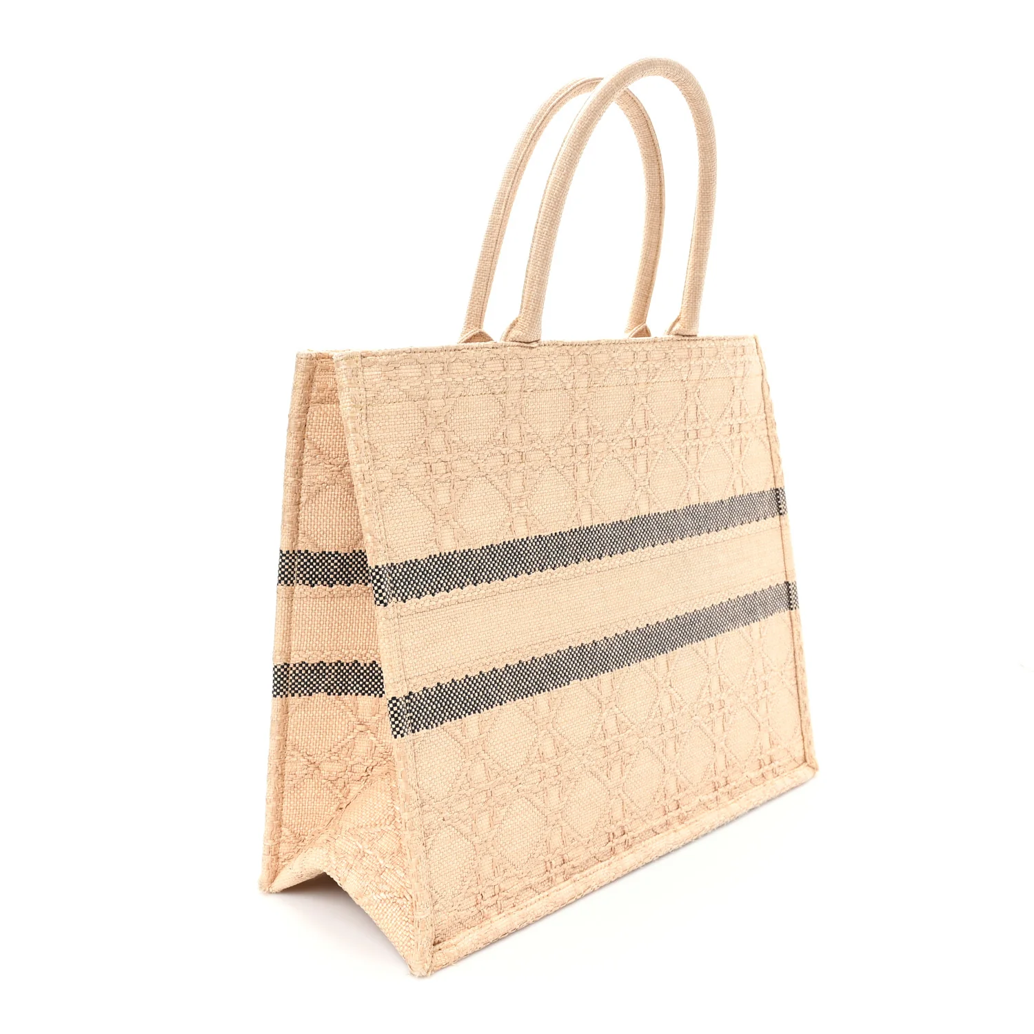 Raffia Cannage Large Book Tote Natural - Image 3