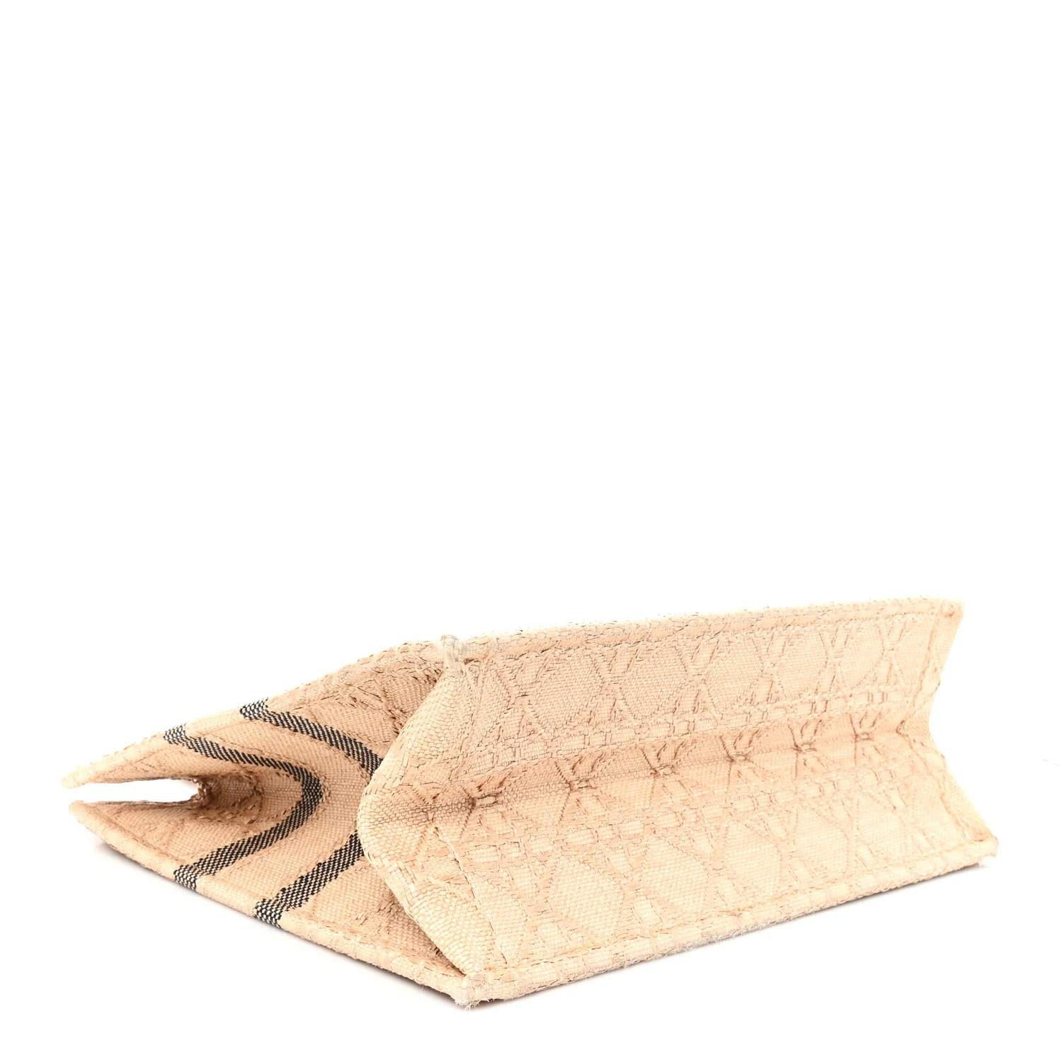 Raffia Cannage Large Book Tote Natural - Image 4