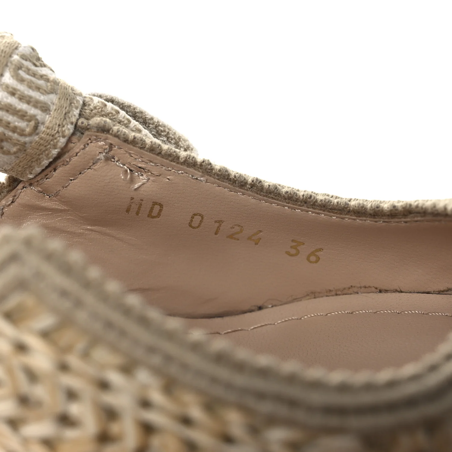 Raffia Embroidered J'Adior Slingback 65mm Pumps 36 Taupe - Image 10