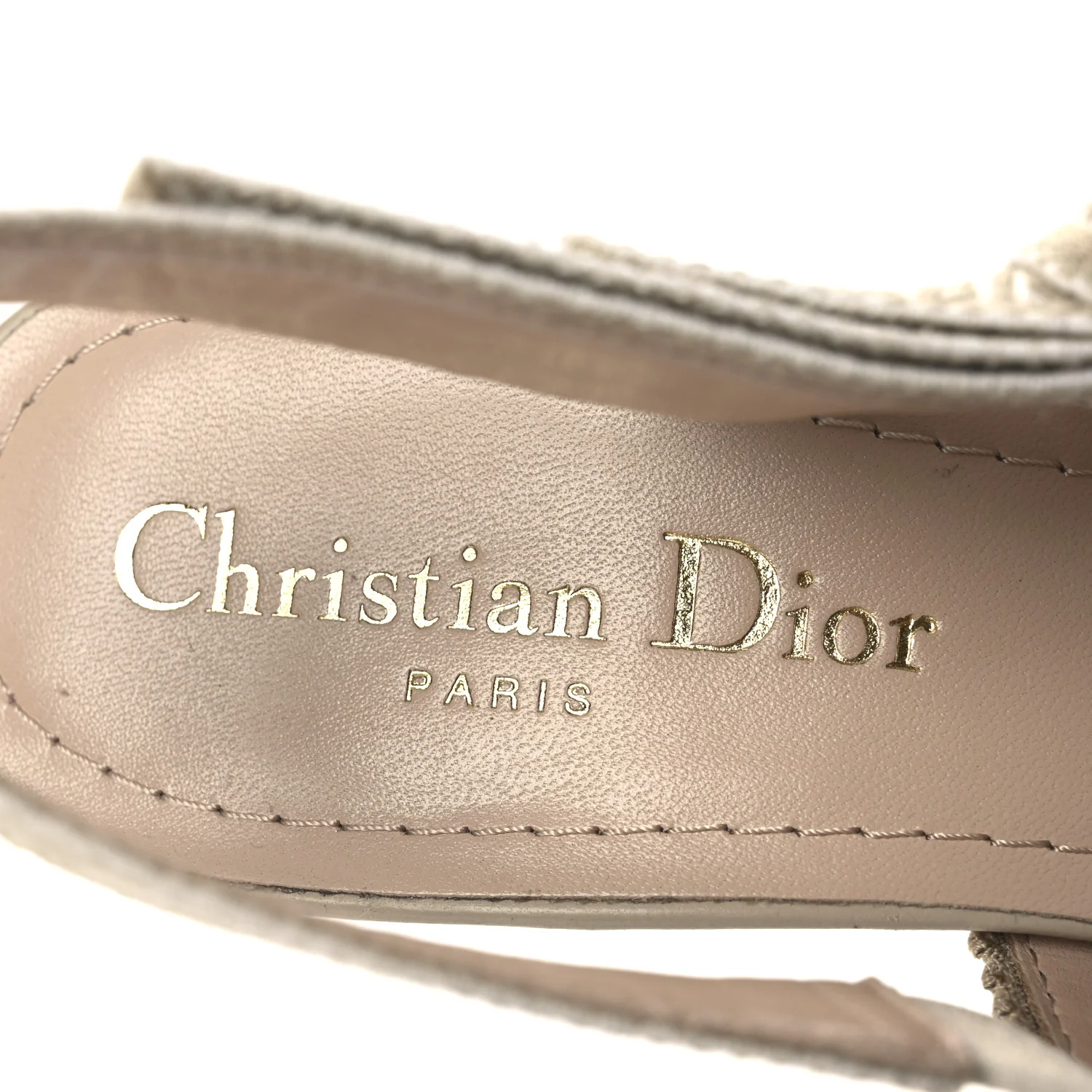 Raffia Embroidered J'Adior Slingback 65mm Pumps 36 Taupe - Image 9
