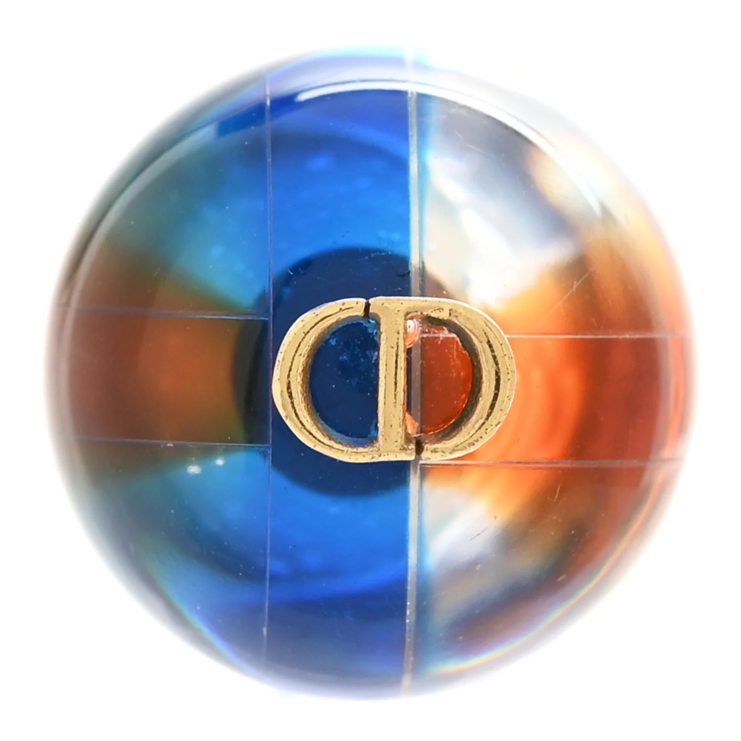 Resin Pearl Mise En Dior Tribal Earrings Blue Multicolor - Image 5