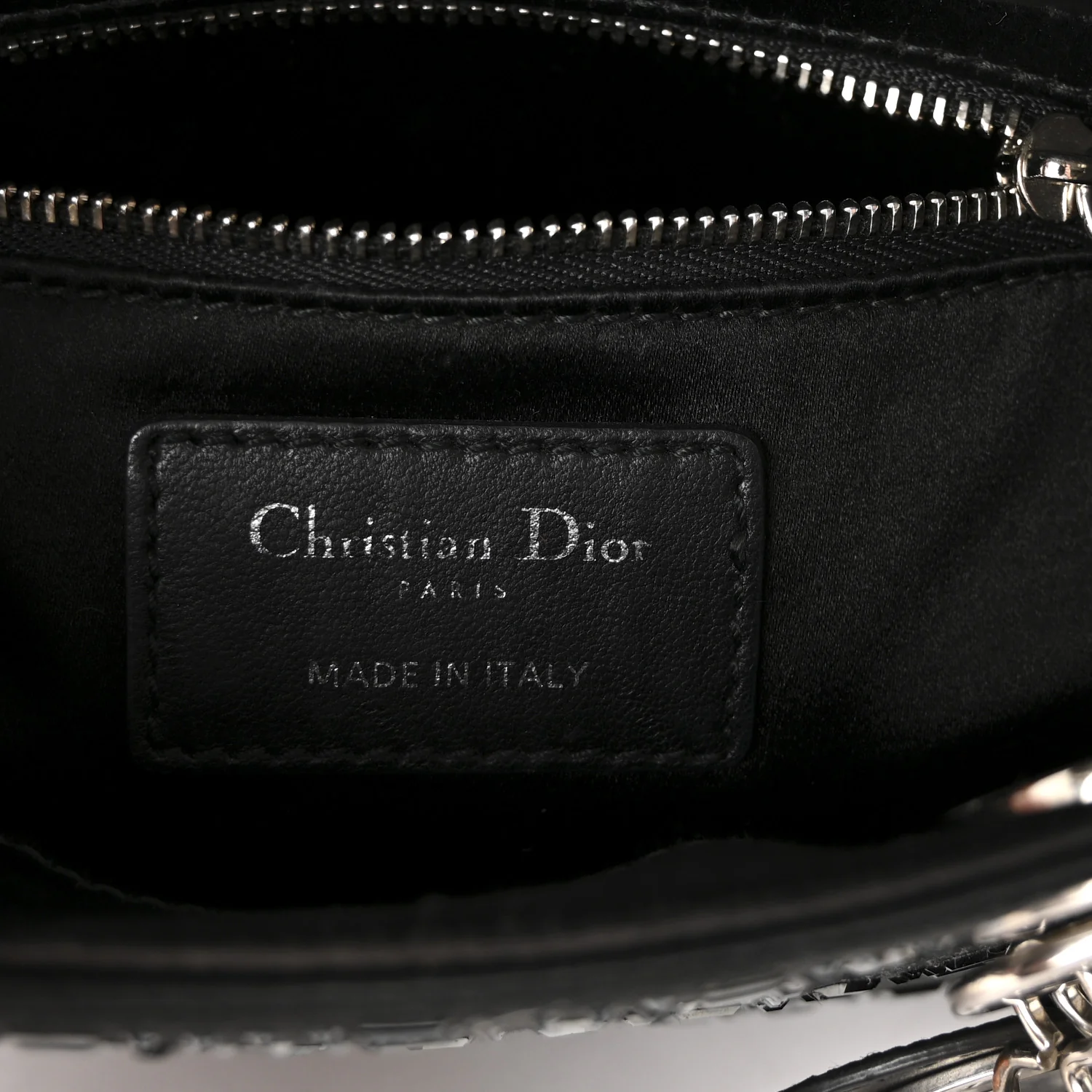 Satin Crystal Cannage Mini Lady Dior Black - Image 6