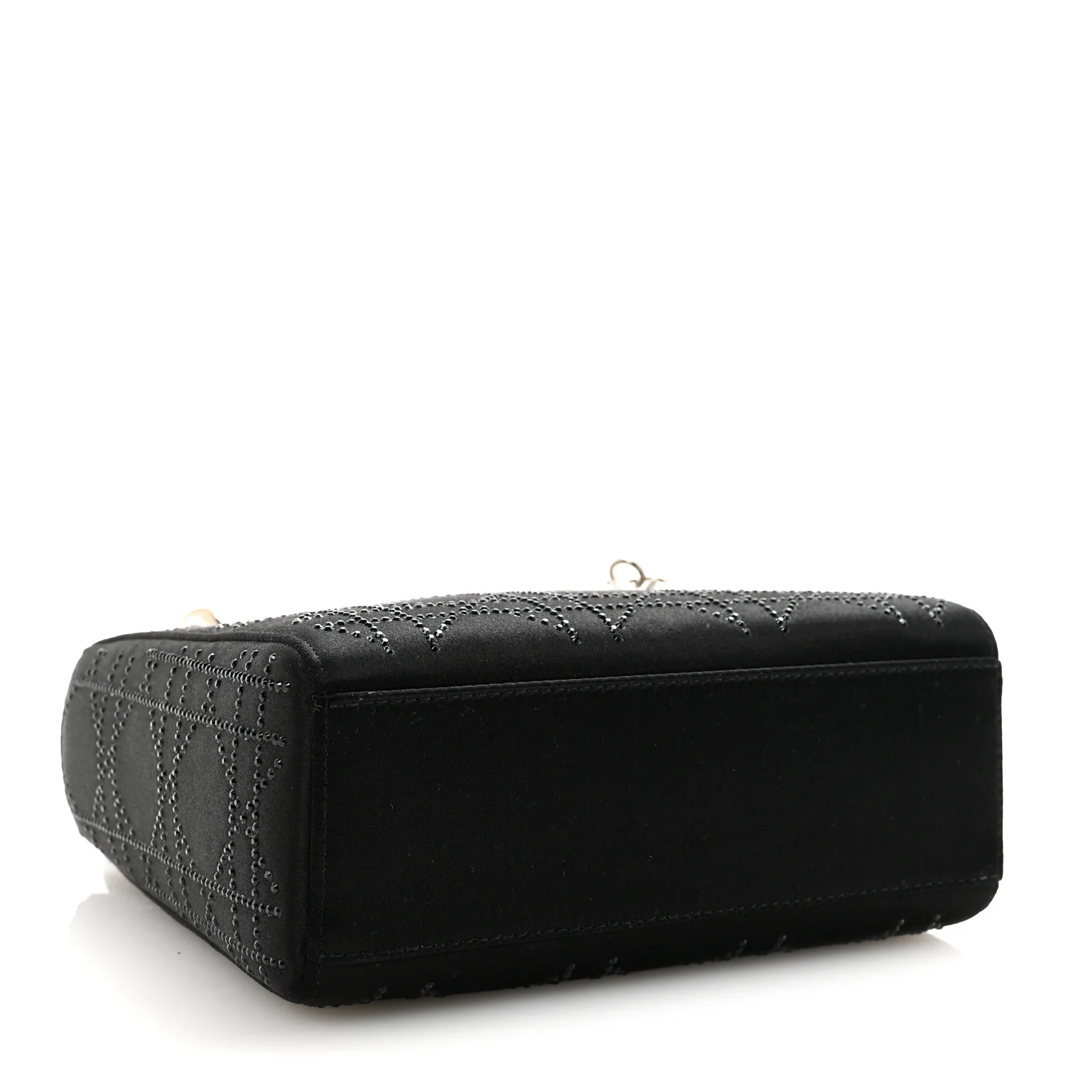 Satin Crystal Cannage Mini Lady Dior Black - Image 4