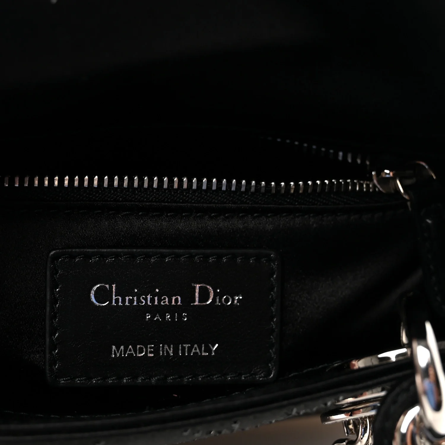 Satin Crystal Cannage Mini Lady Dior Black - Image 6