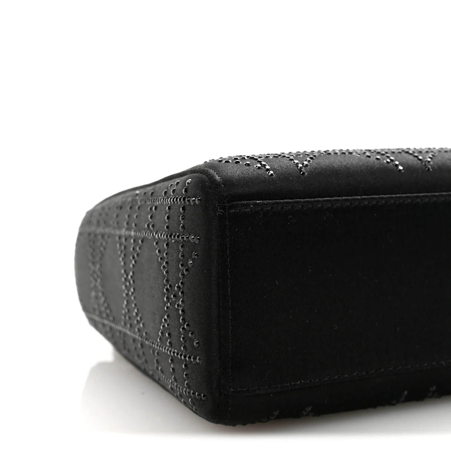 Satin Crystal Cannage Mini Lady Dior Black - Image 8