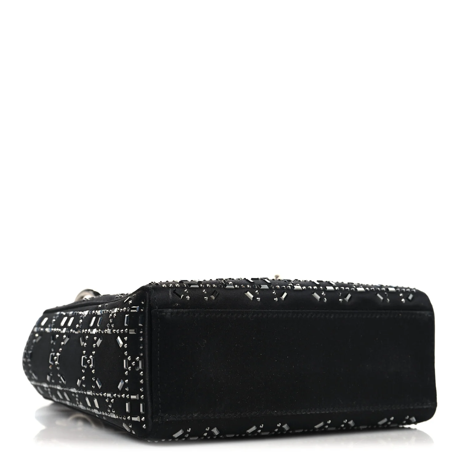 Satin Crystal Cannage Mini Lady Dior Black - Image 4