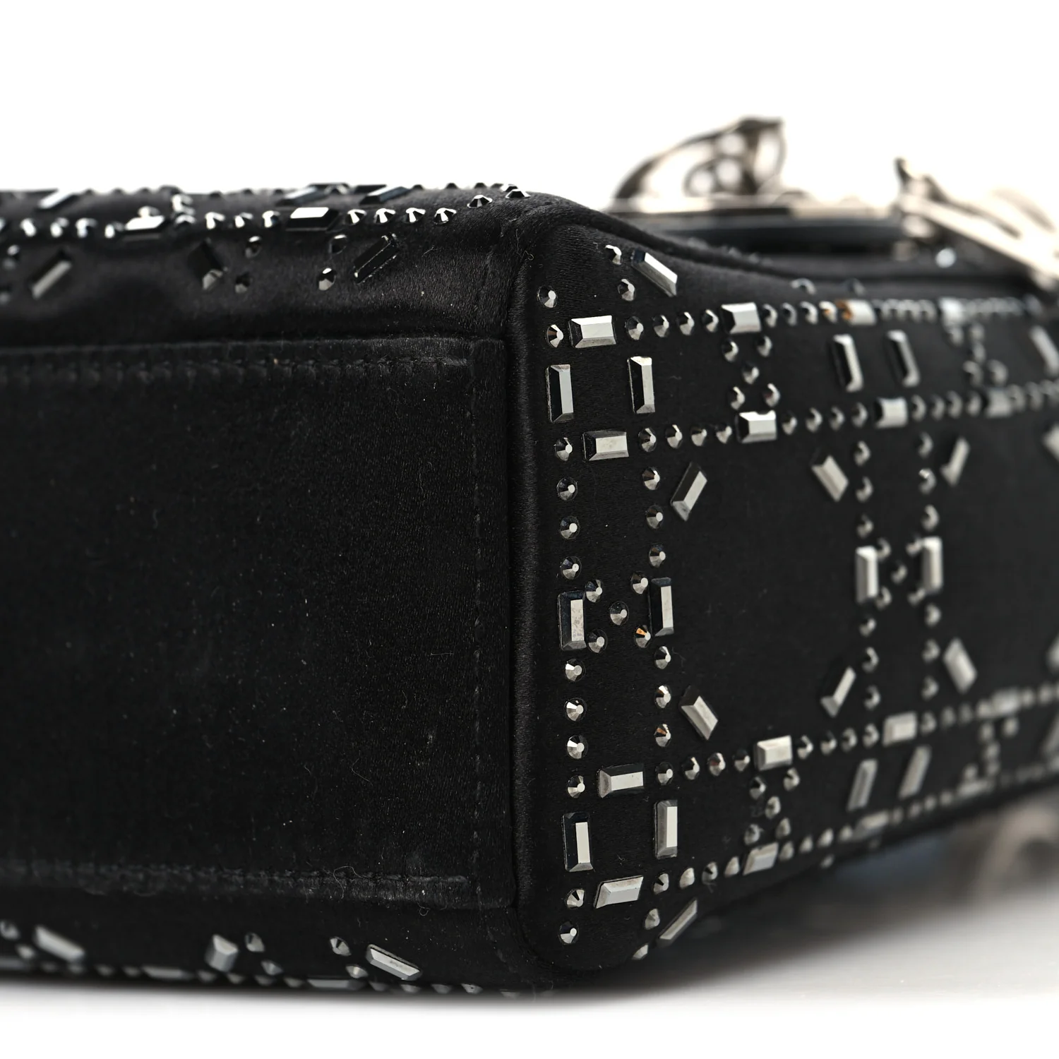 Satin Crystal Cannage Mini Lady Dior Black - Image 9