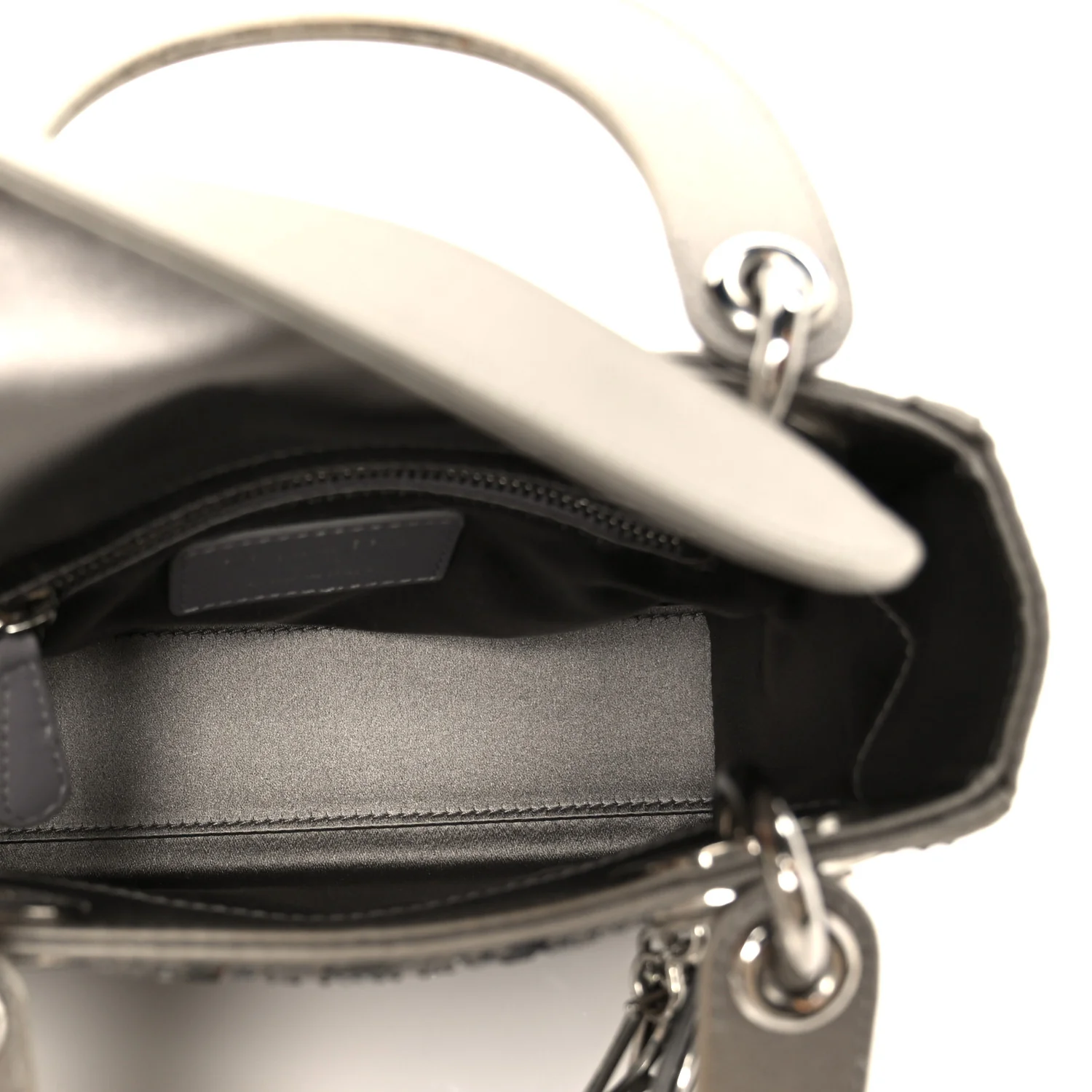 Satin Crystal Cannage Mini Lady Dior Gray - Image 5