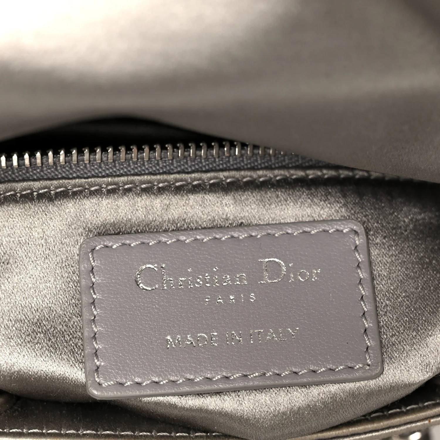 Satin Crystal Cannage Mini Lady Dior Gray - Image 6