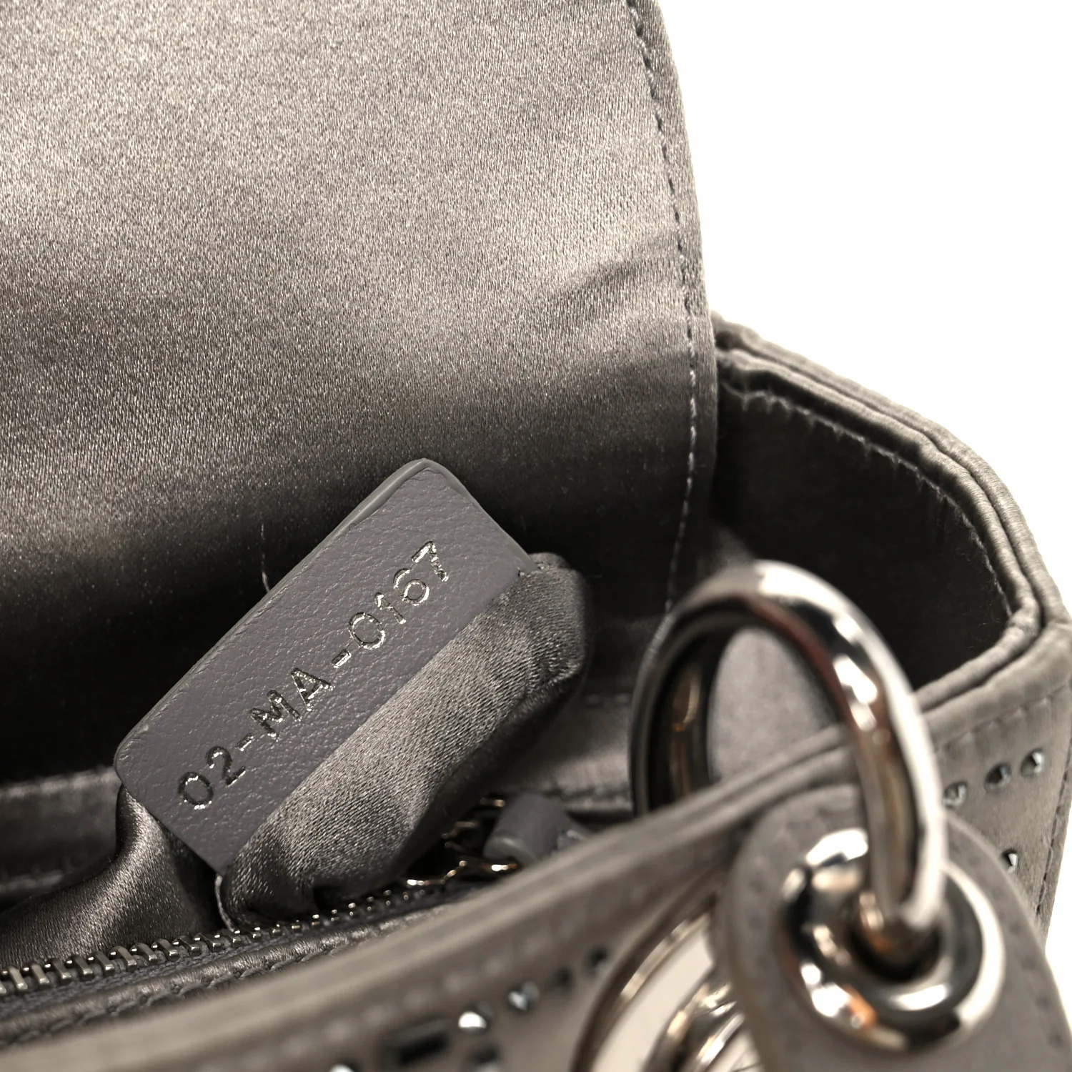 Satin Crystal Cannage Mini Lady Dior Gray - Image 7