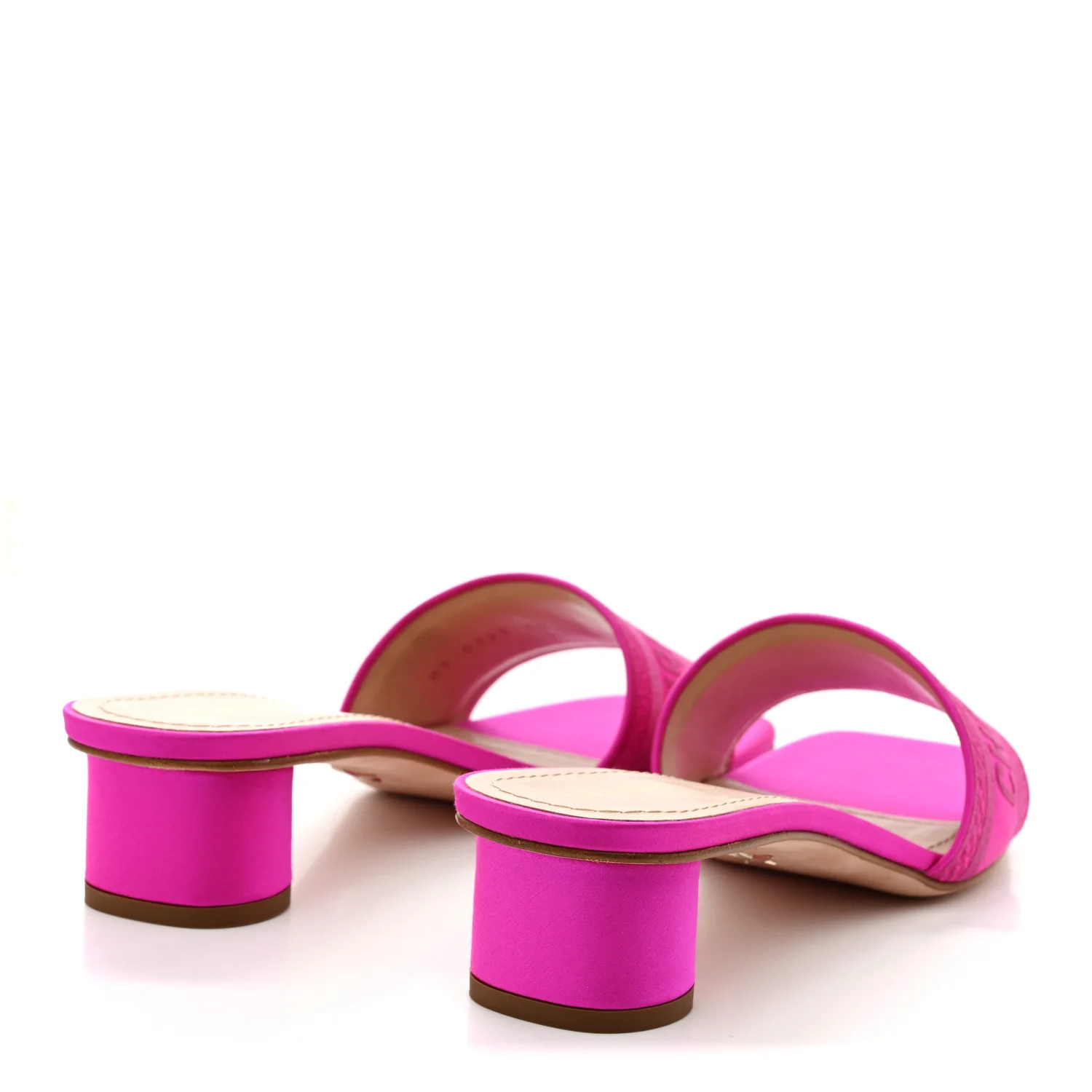 Satin Dioriviera Embroidered Dway 35mm Slide Sandals 40 Rani Pink - Image 5