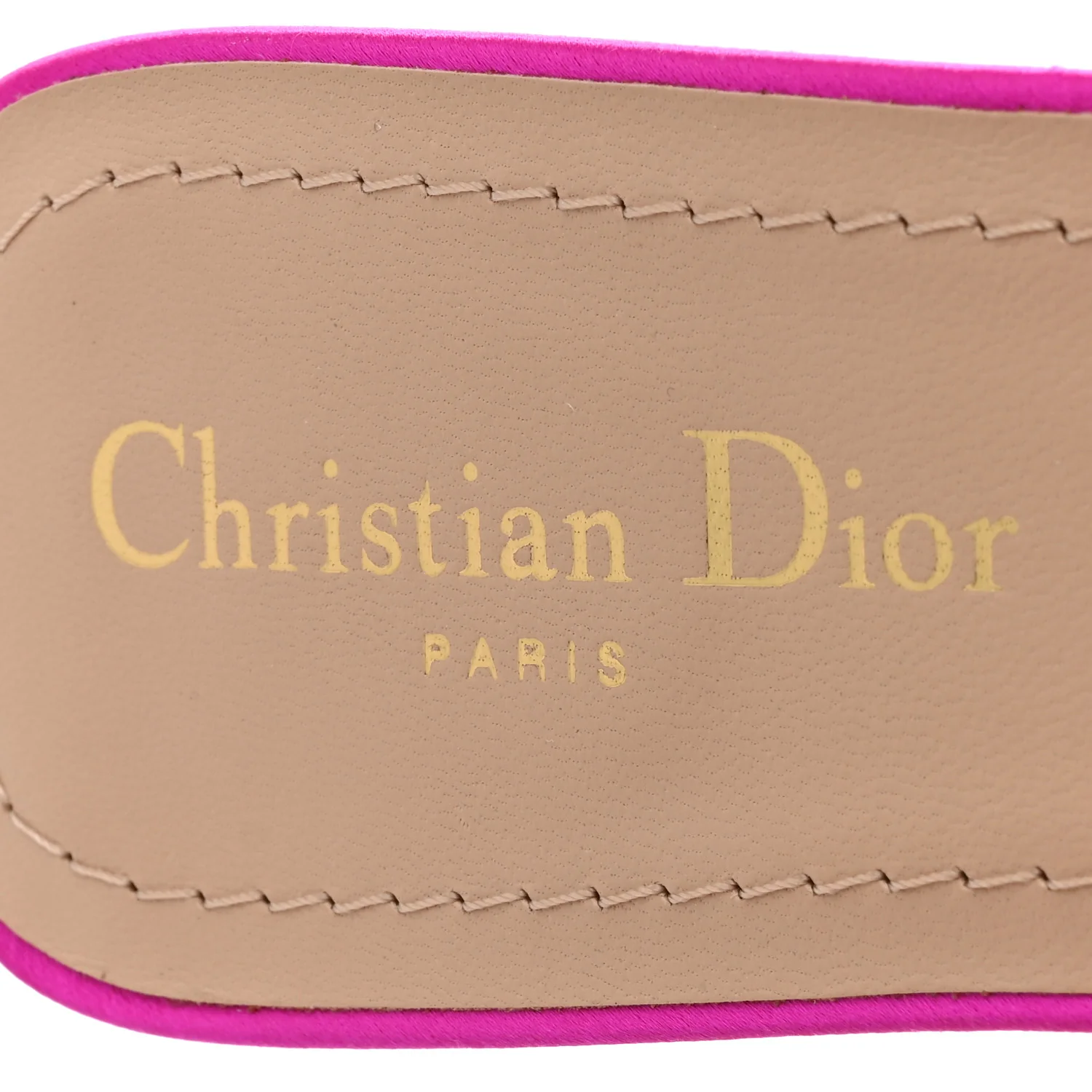 Satin Dioriviera Embroidered Dway 35mm Slide Sandals 40 Rani Pink - Image 7