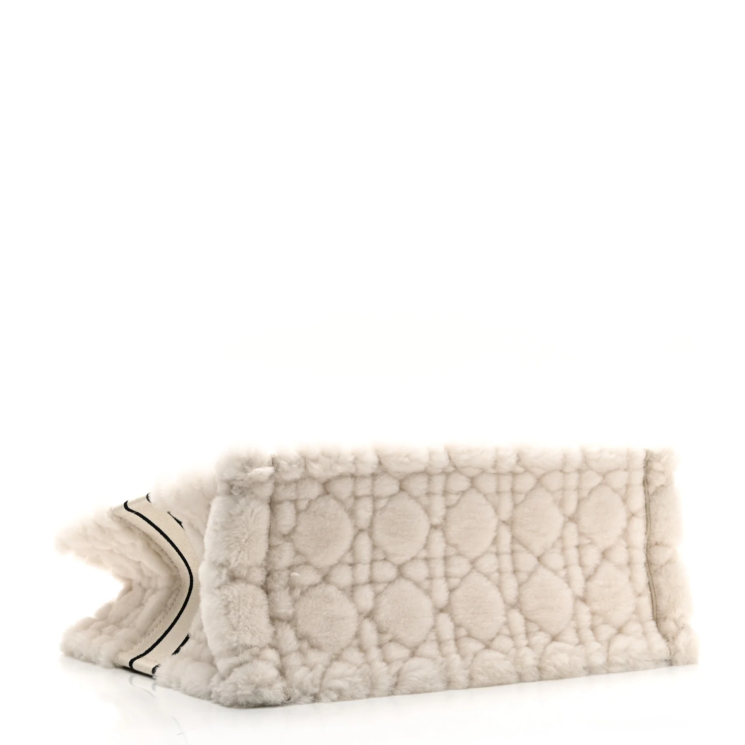 Shearling Cannage Large Book Tote Ecru Blue - Image 4