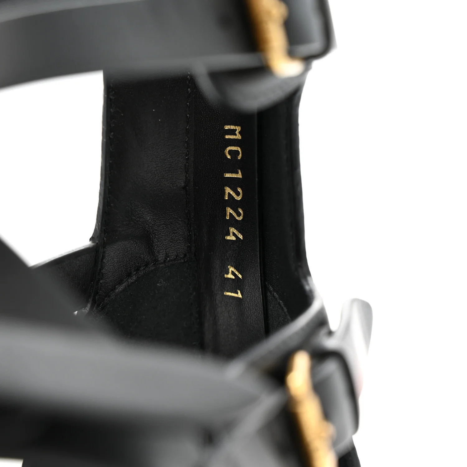 Shiny Calfskin L'Amazone Sandals 41 Black - Image 9