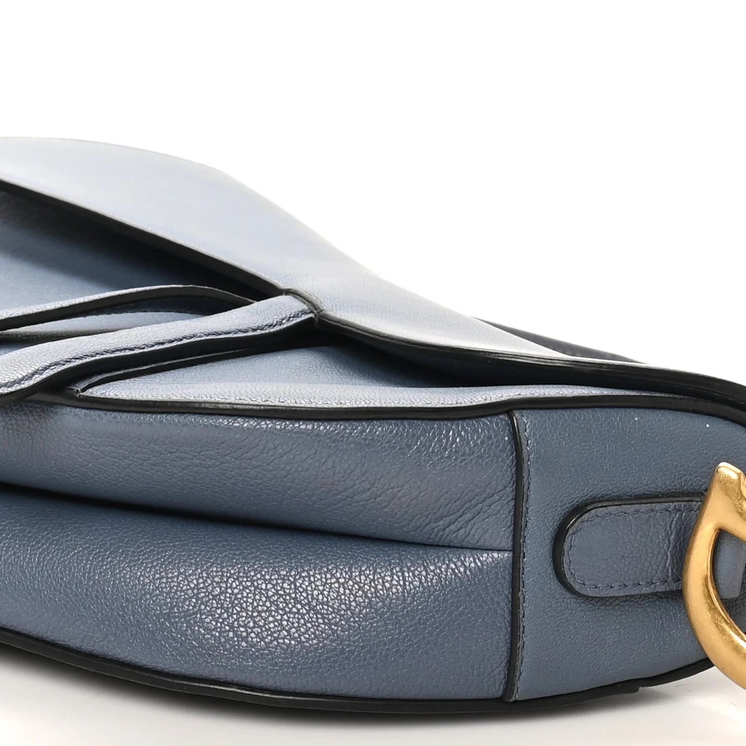 Shiny Goatskin Saddle Bag Cloud Blue - Image 10