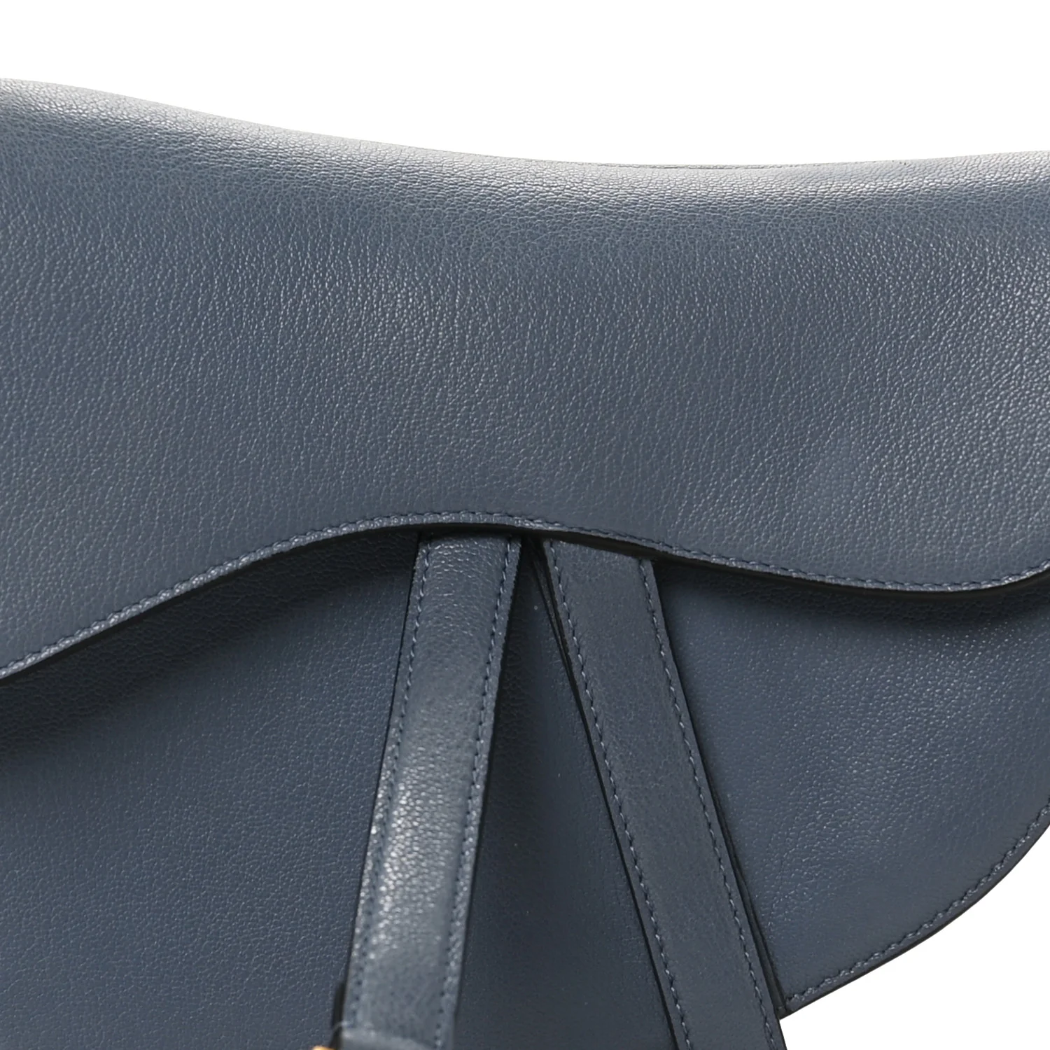 Shiny Goatskin Saddle Bag Cloud Blue - Image 8