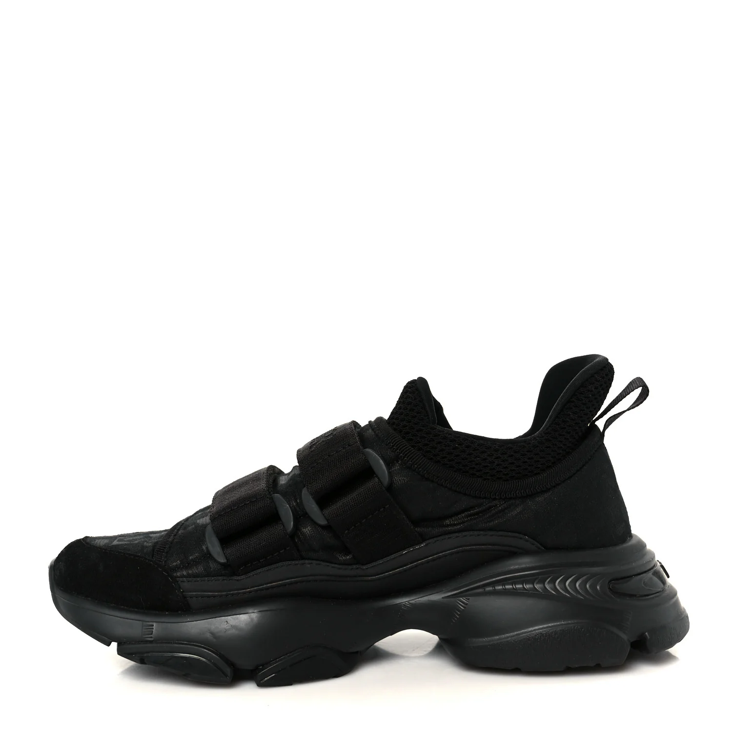 Shiny Oblique Technical Fabric Nylon Womens D-Wander Sneakers 35.5 Black