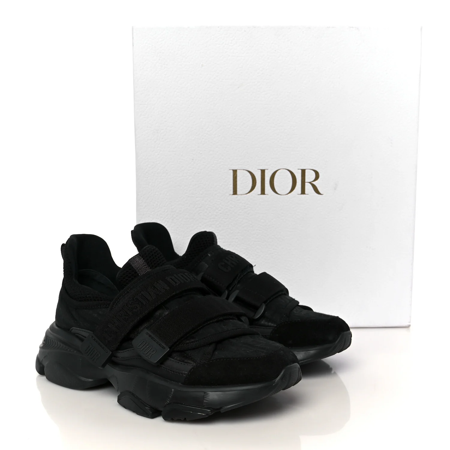 Shiny Oblique Technical Fabric Nylon Womens D-Wander Sneakers 35.5 Black - Image 10