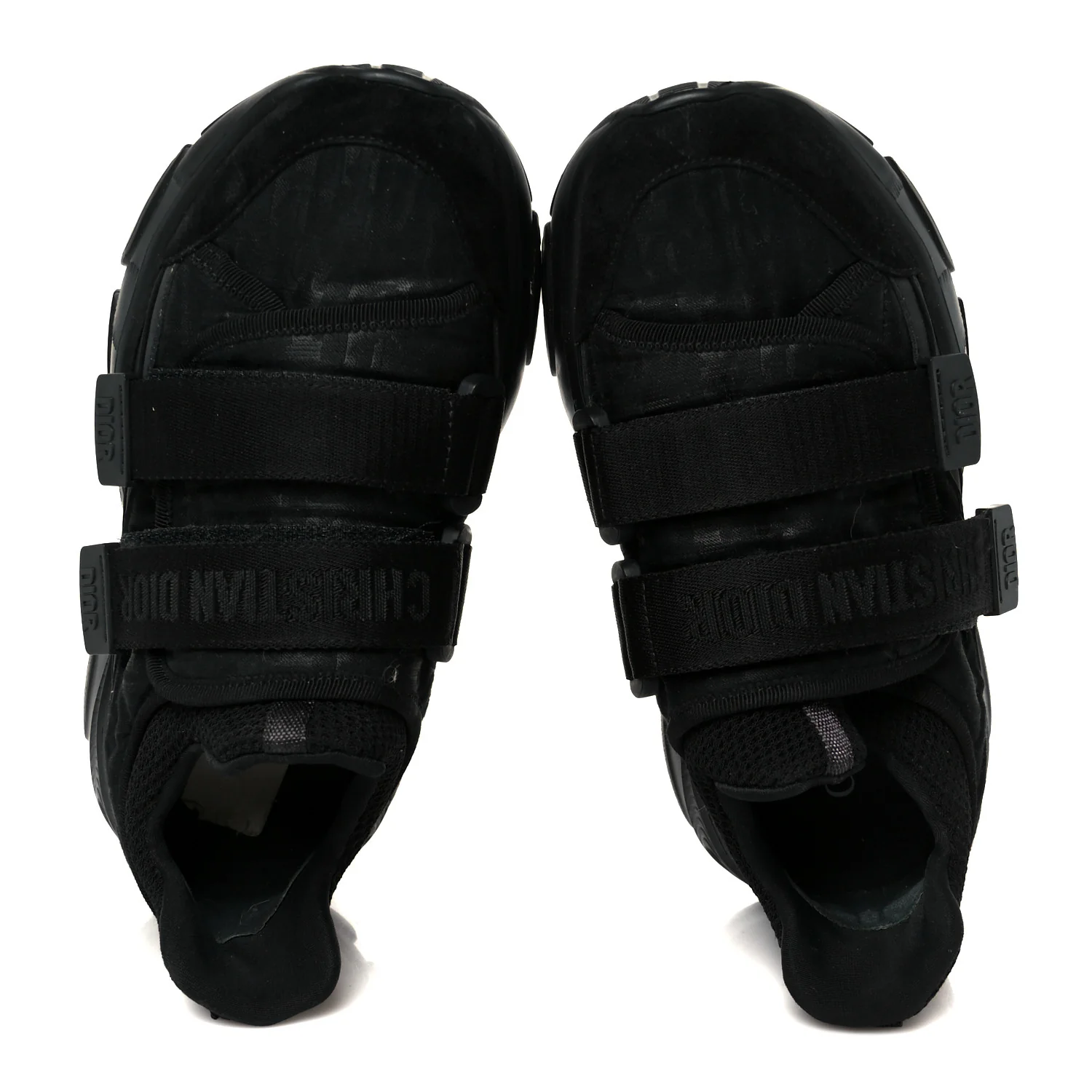 Shiny Oblique Technical Fabric Nylon Womens D-Wander Sneakers 35.5 Black - Image 2
