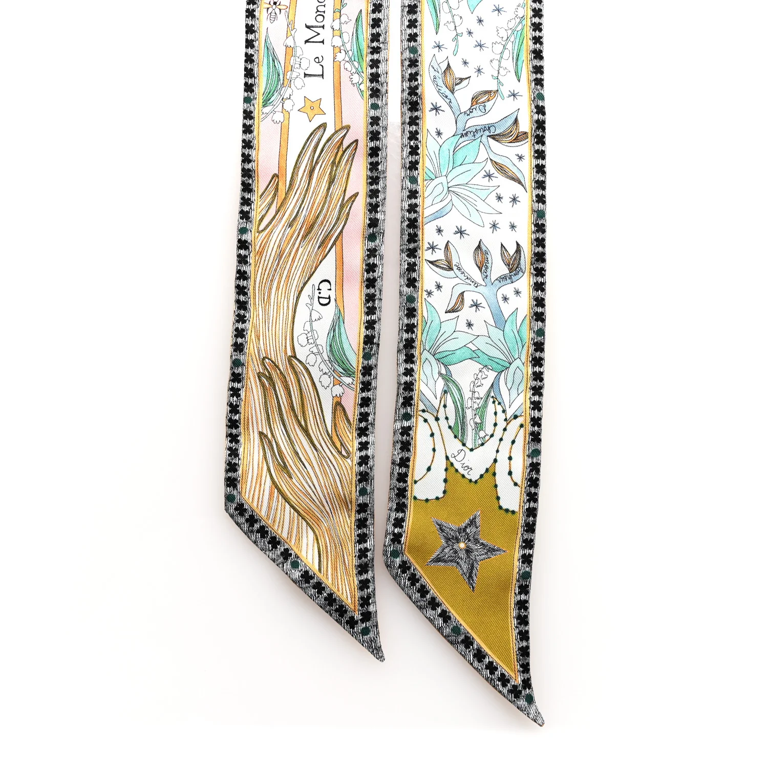 Silk Mitzah Le Monde Scarf White Multicolor - Image 2