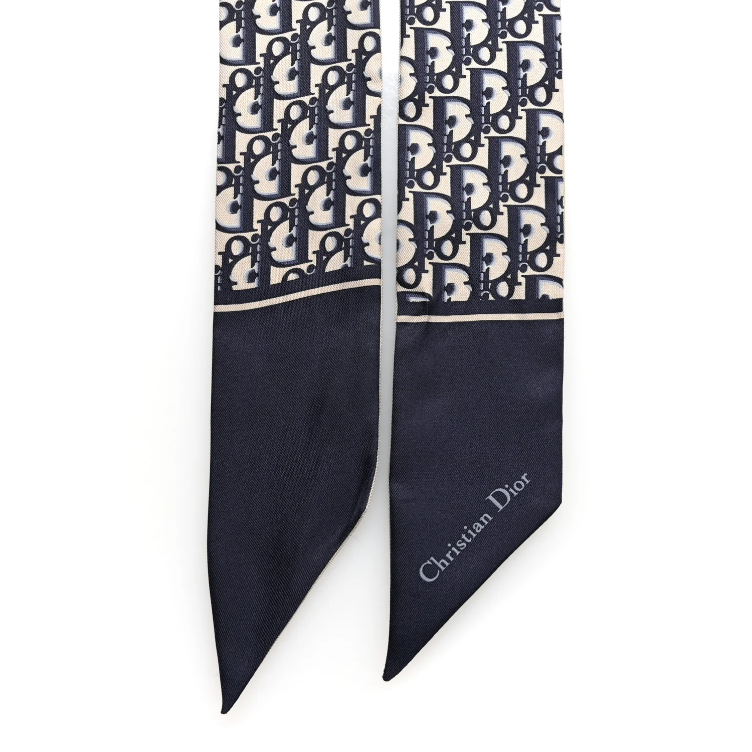 Silk Oblique Mitzah Scarf Bleu Marine - Image 2