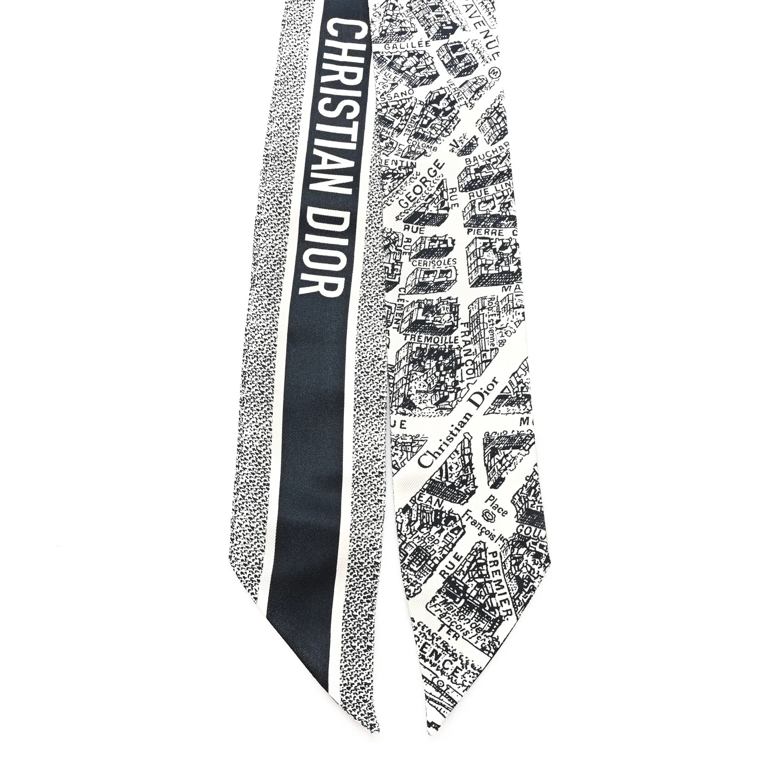 Silk Plan De Paris Mitzah Scarf Beige Black - Image 2