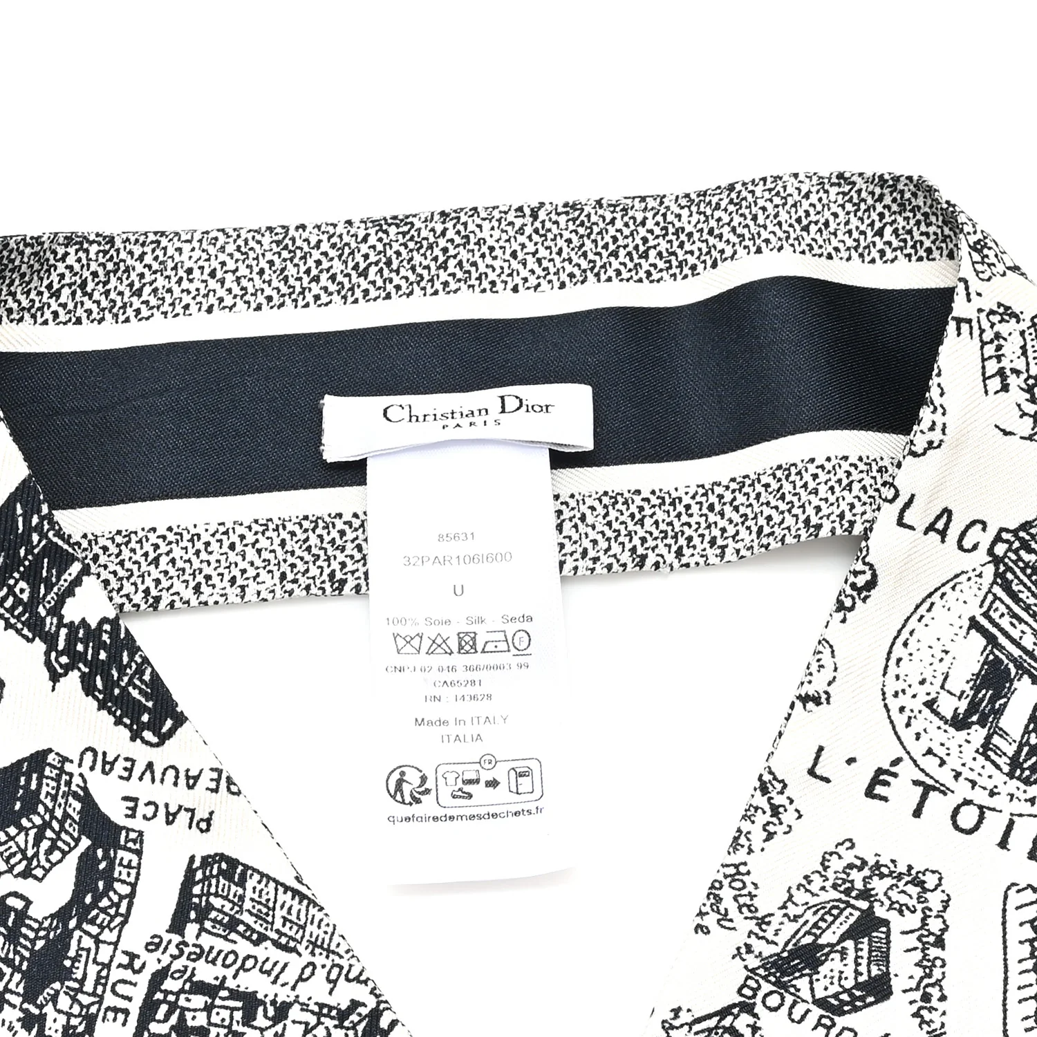 Silk Plan De Paris Mitzah Scarf Beige Black - Image 3