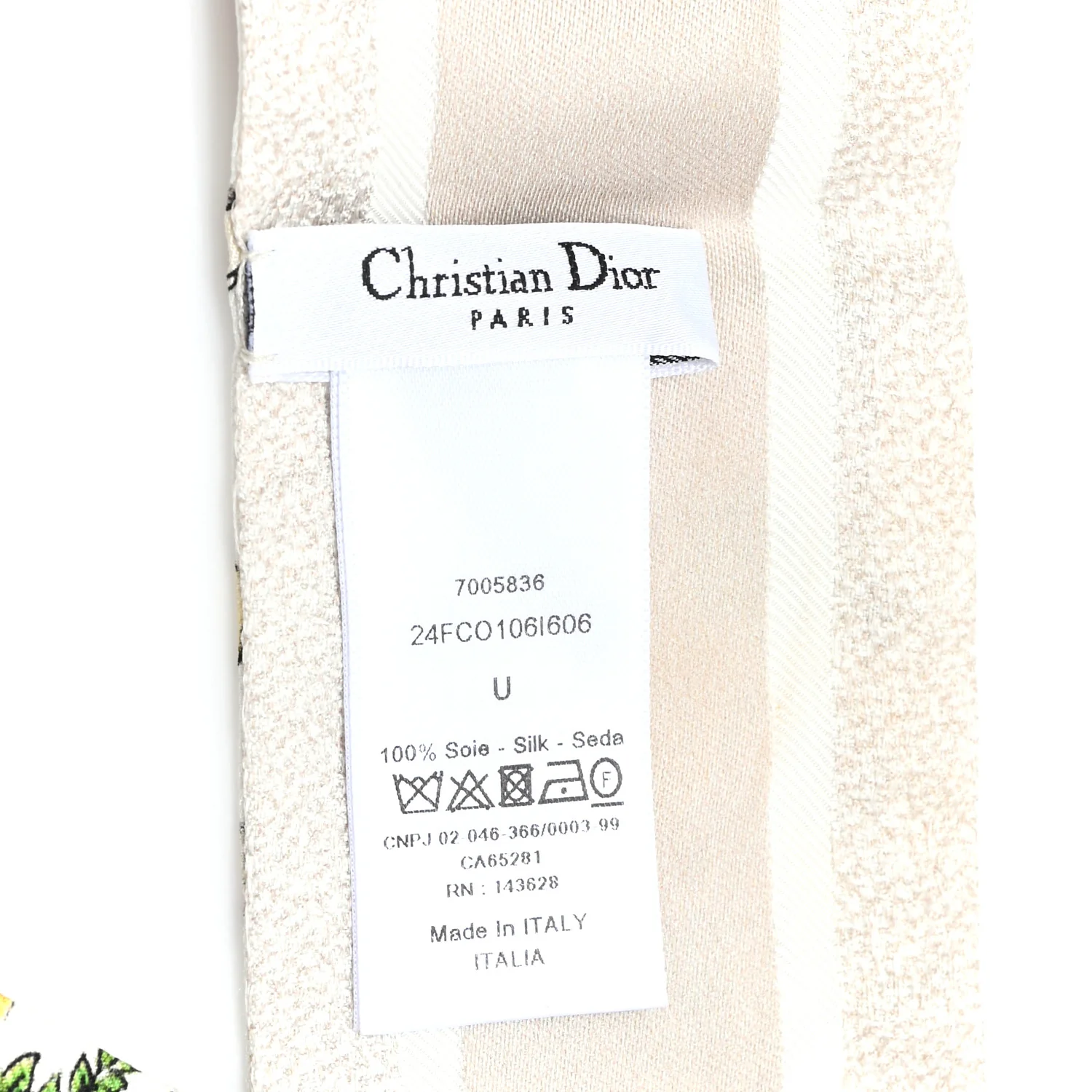 Silk Twill D-Floral Mitzah Scarf White Multicolor - Image 3
