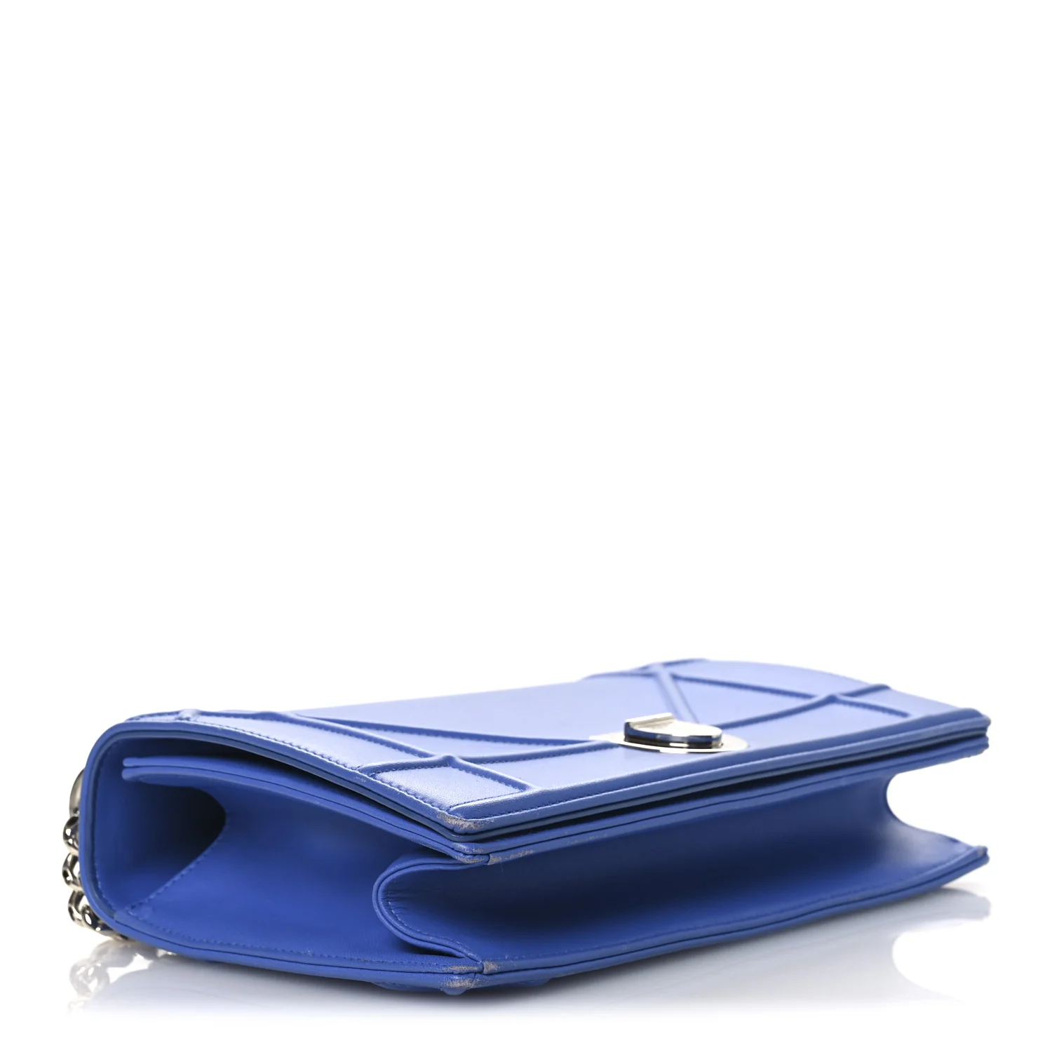 Smooth Calfskin Medium Diorama Flap Bag Blue - Image 4
