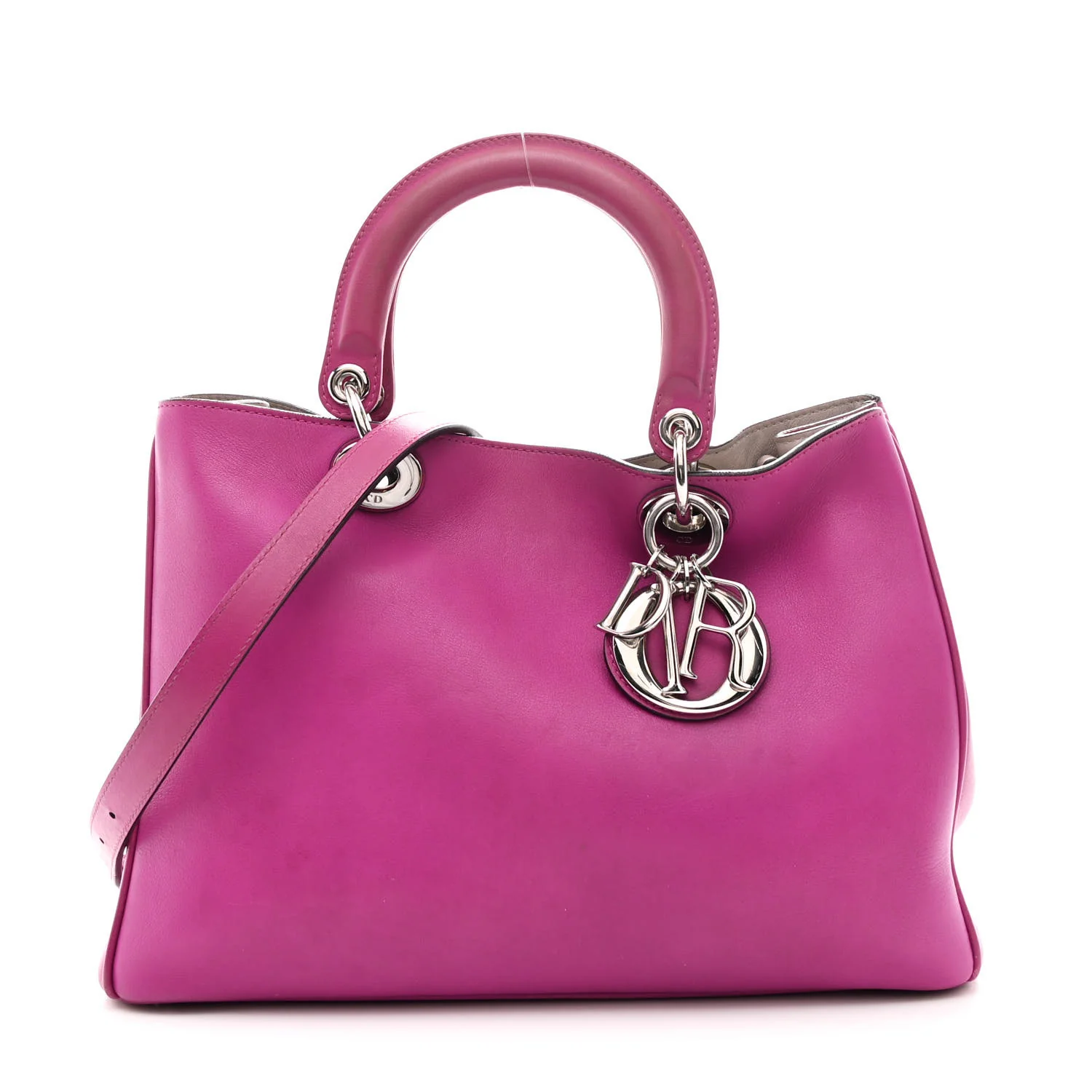 Smooth Calfskin Medium Diorissimo Tote Fuchsia