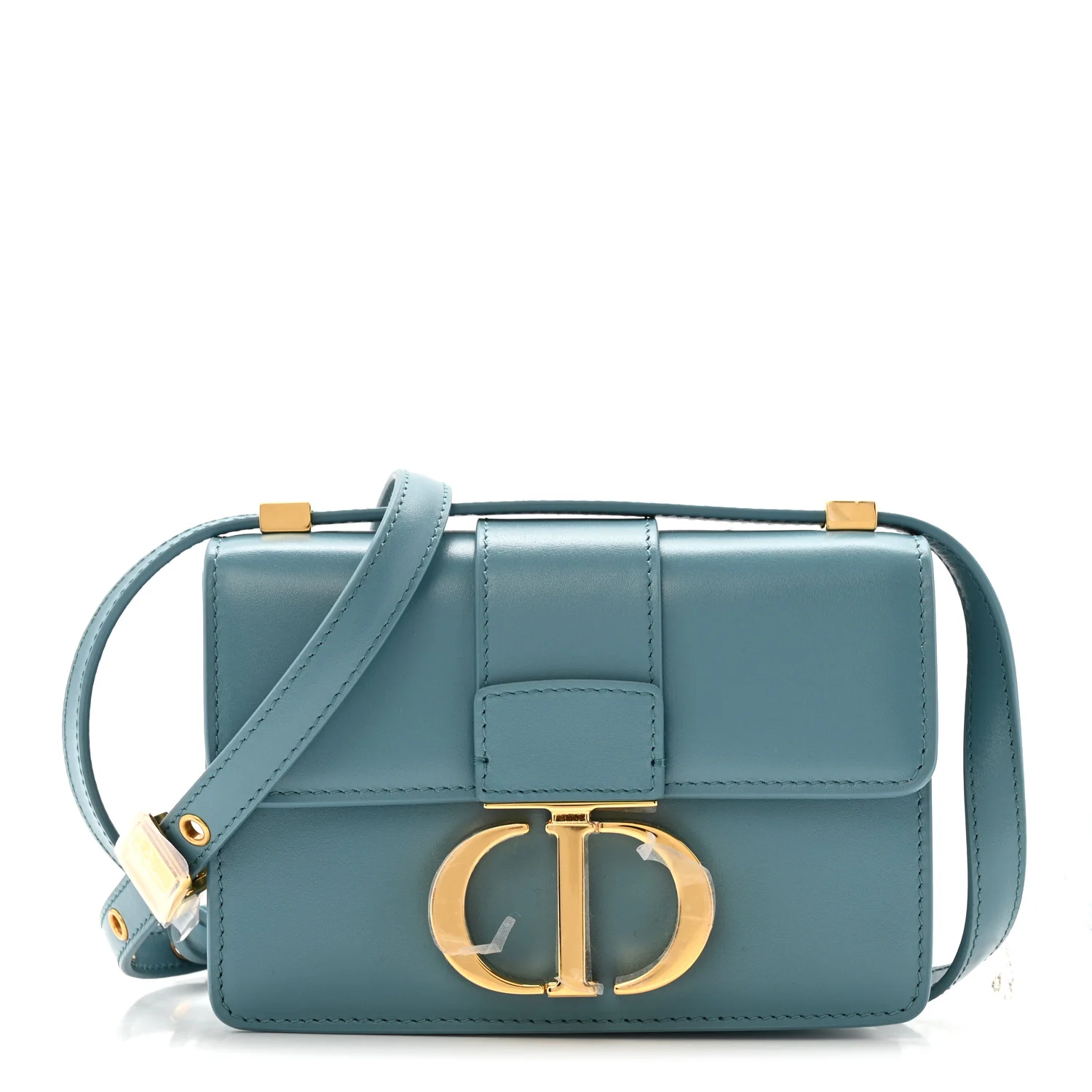 Smooth Calfskin Micro 30 Montaigne Flap Bag Cerulean Blue