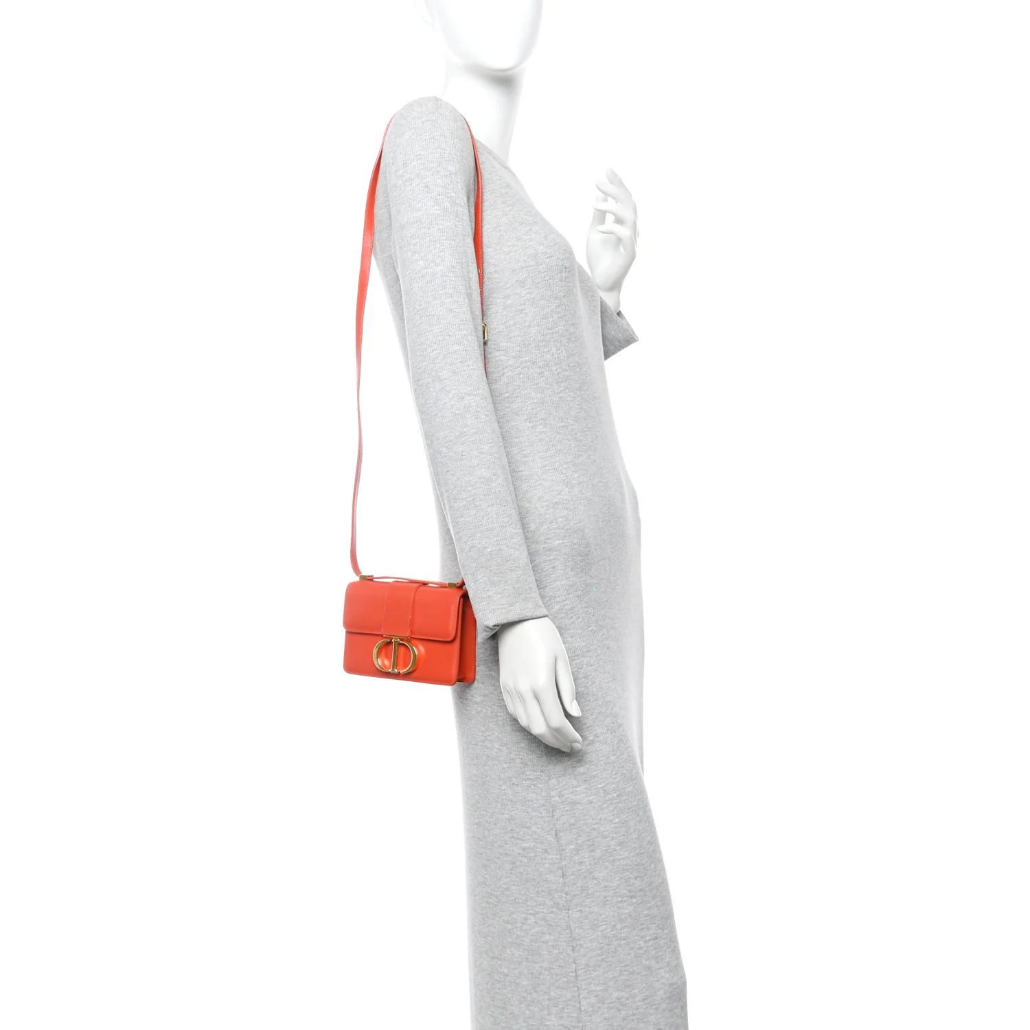 Smooth Calfskin Micro 30 Montaigne Flap Bag Orange - Image 2