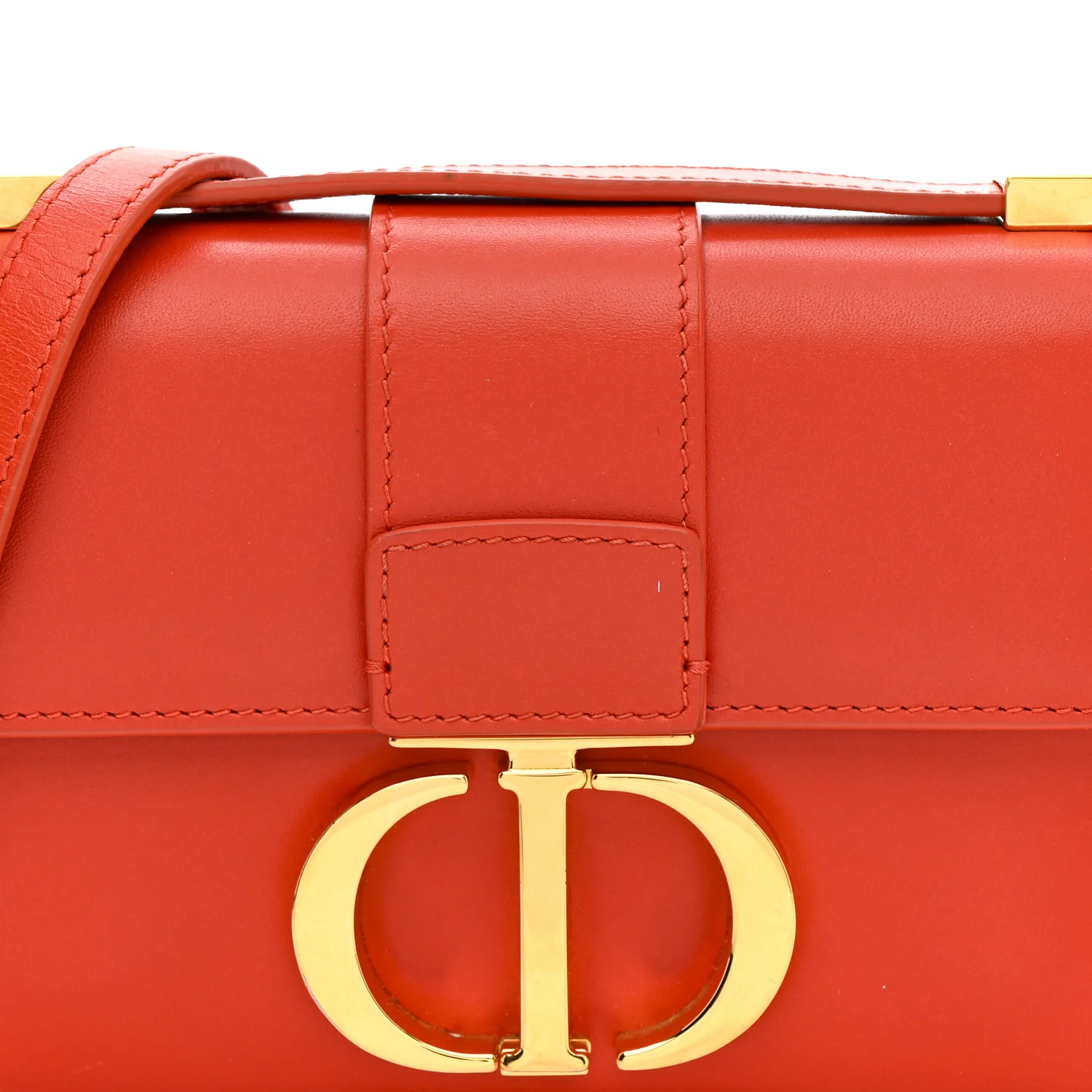 Smooth Calfskin Micro 30 Montaigne Flap Bag Orange - Image 7