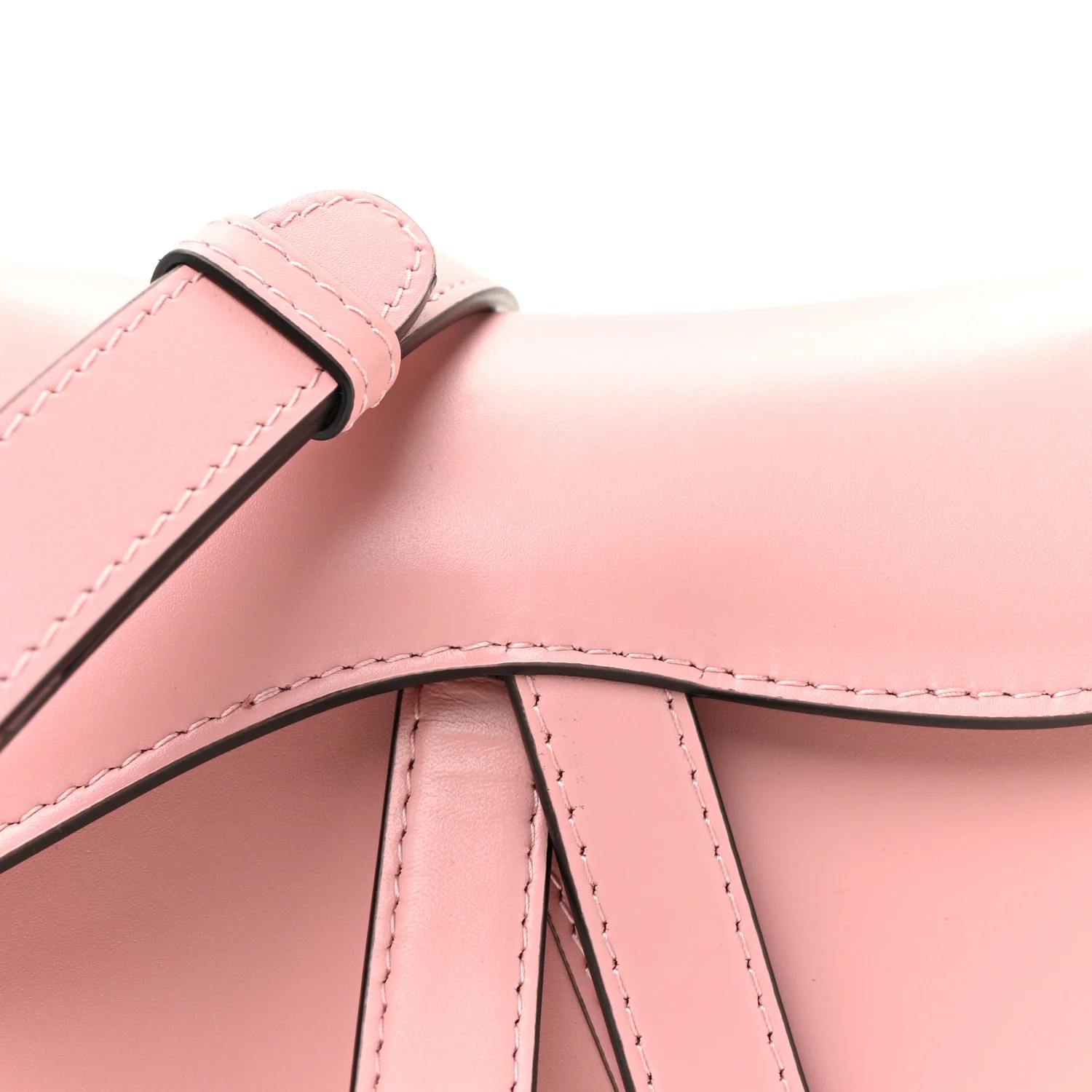 Smooth Calfskin Mini Saddle Bag With Strap Antique Pink - Image 13