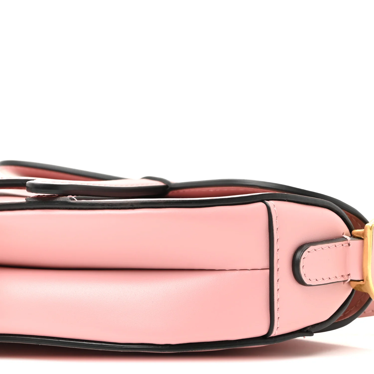 Smooth Calfskin Mini Saddle Bag With Strap Antique Pink - Image 16