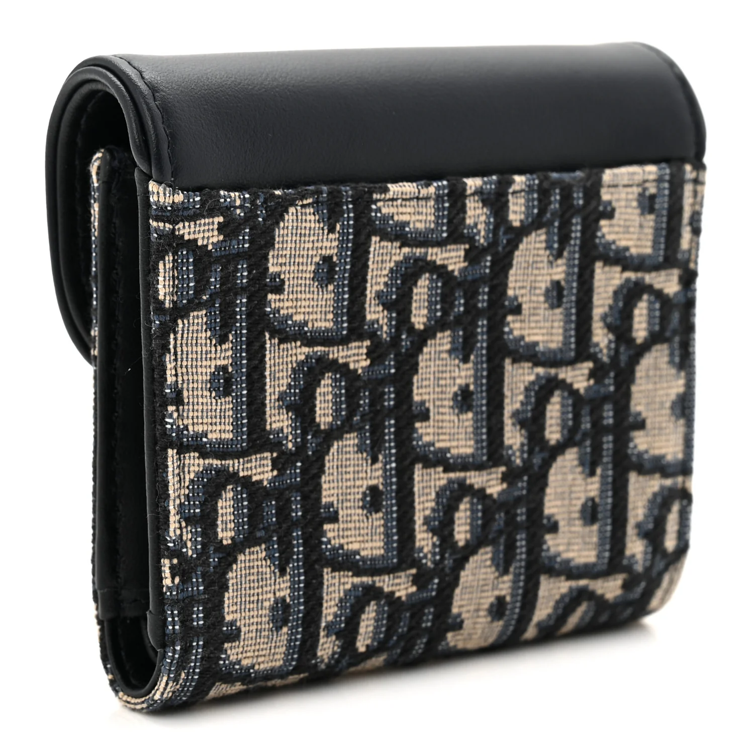 Smooth Calfskin Oblique Saddle Lotus Wallet Blue - Image 4