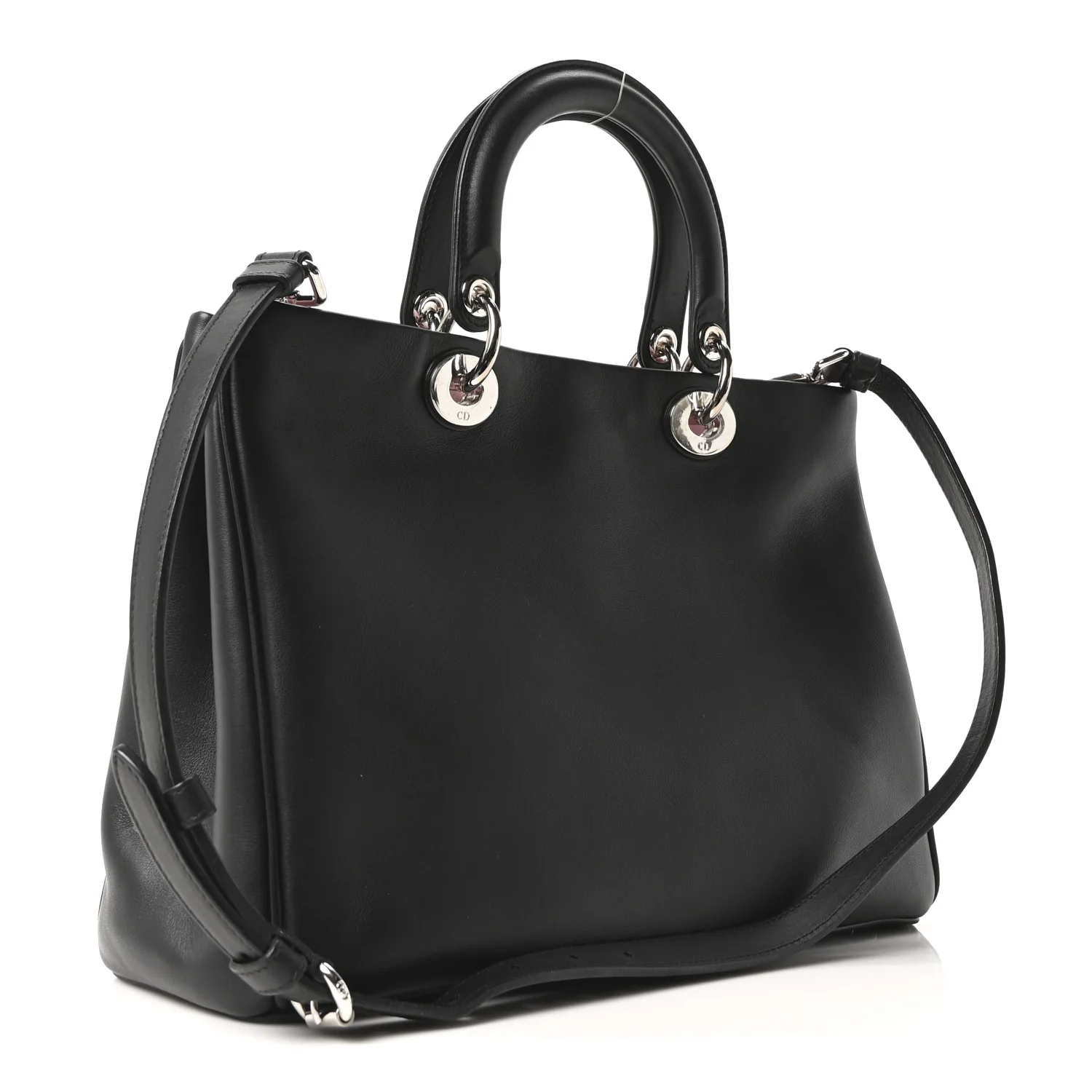 Smooth Calfskin Sequin Houndstooth Embroidered Medium Diorissimo Black - Image 4