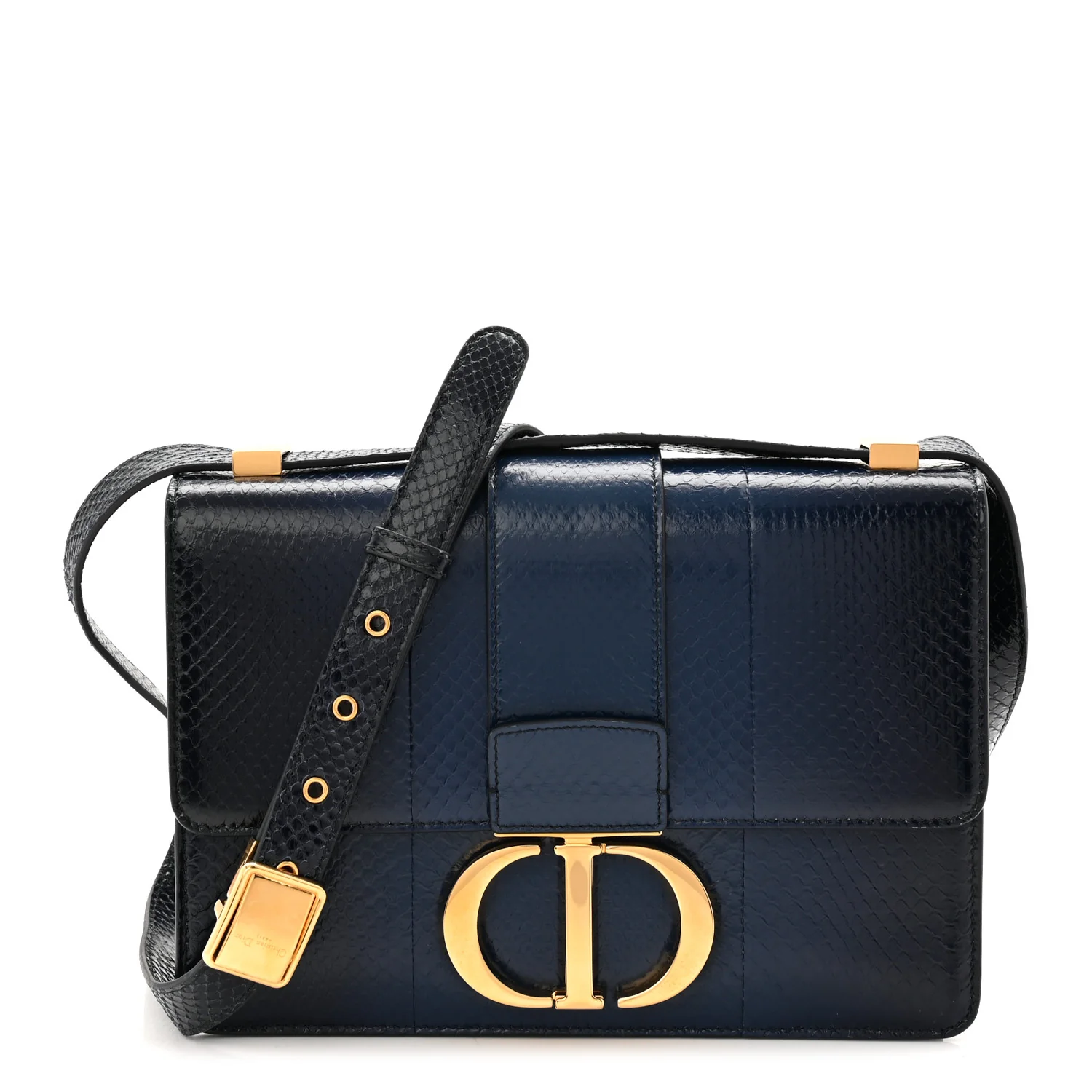 Snakeskin 30 Montaigne Flap Bag Blue