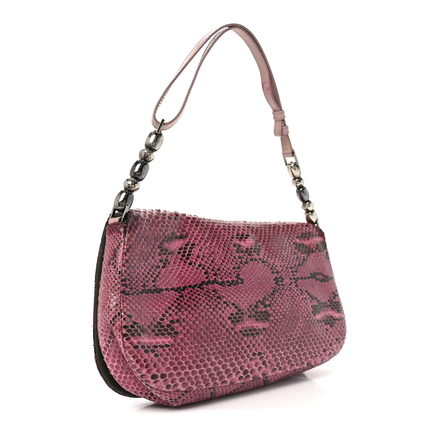 Snakeskin Malice Shoulder Bag Pink - Image 3