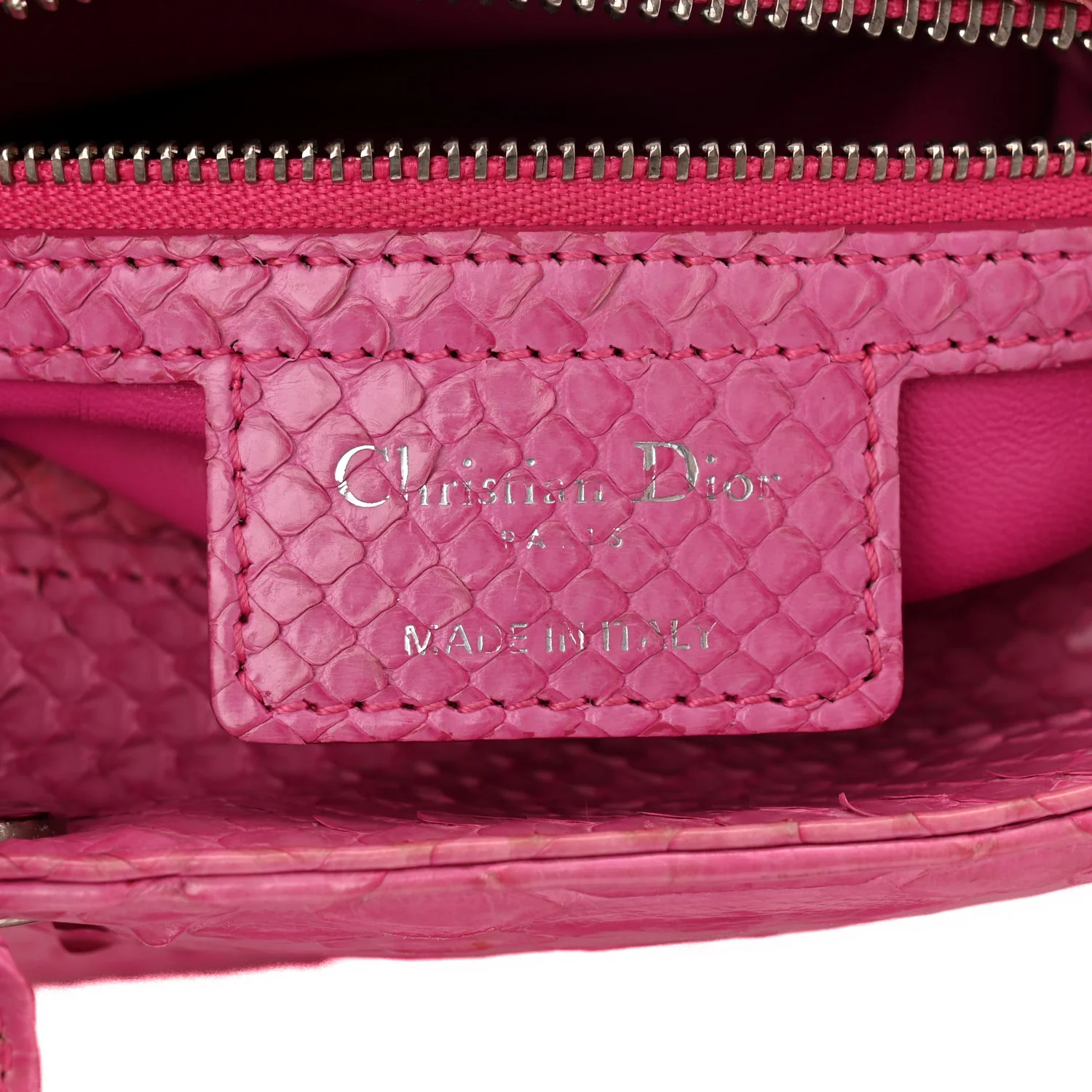 Snakeskin Medium Lady Dior Pink - Image 6