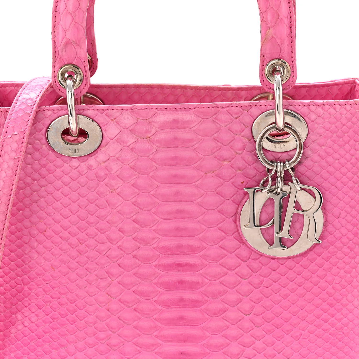 Snakeskin Medium Lady Dior Pink - Image 8