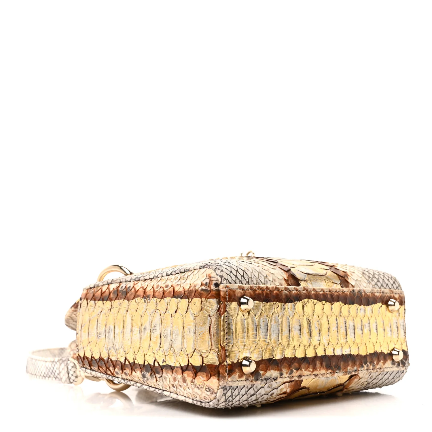 Snakeskin Mini Lady Dior Beige Gold - Image 4