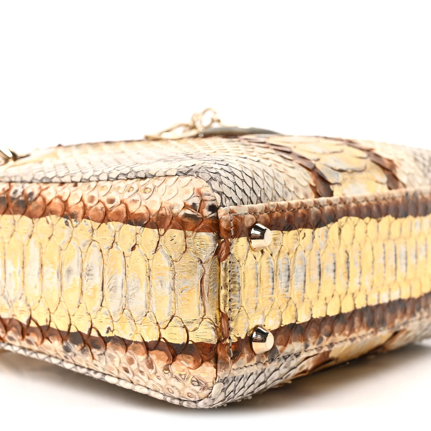 Snakeskin Mini Lady Dior Beige Gold - Image 8