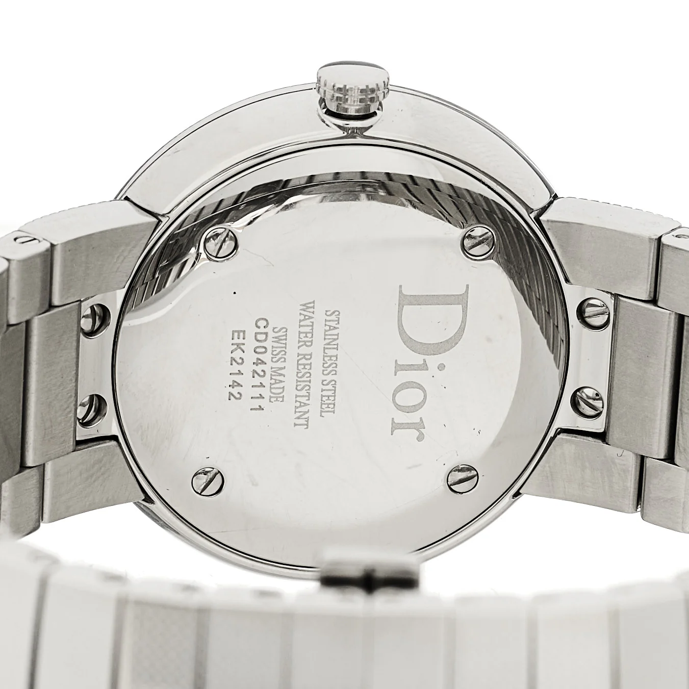 Stainless Steel Diamond Bezel 33mm La D De Dior Quartz Watch - Image 4