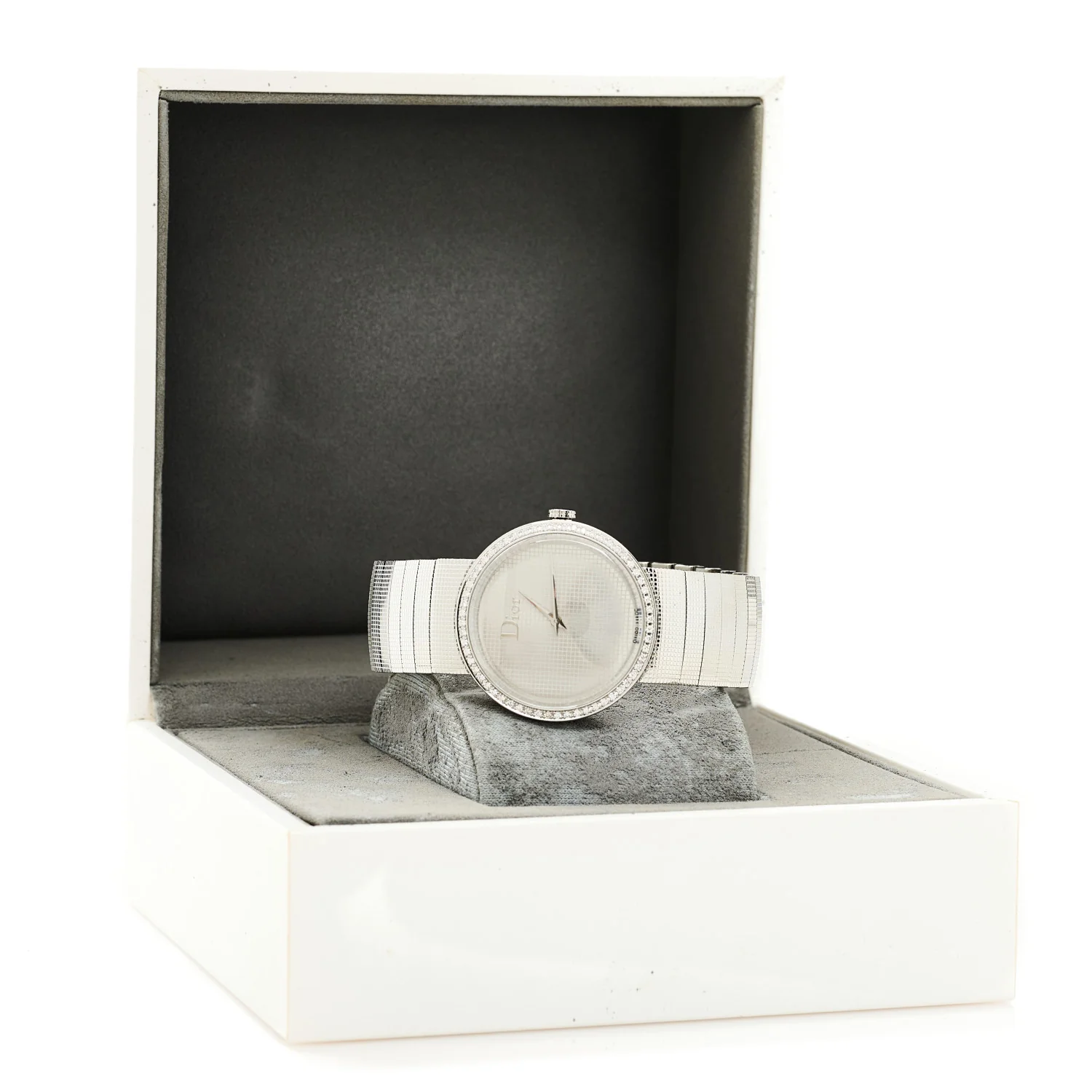 Stainless Steel Diamond Bezel 33mm La D De Dior Quartz Watch - Image 5