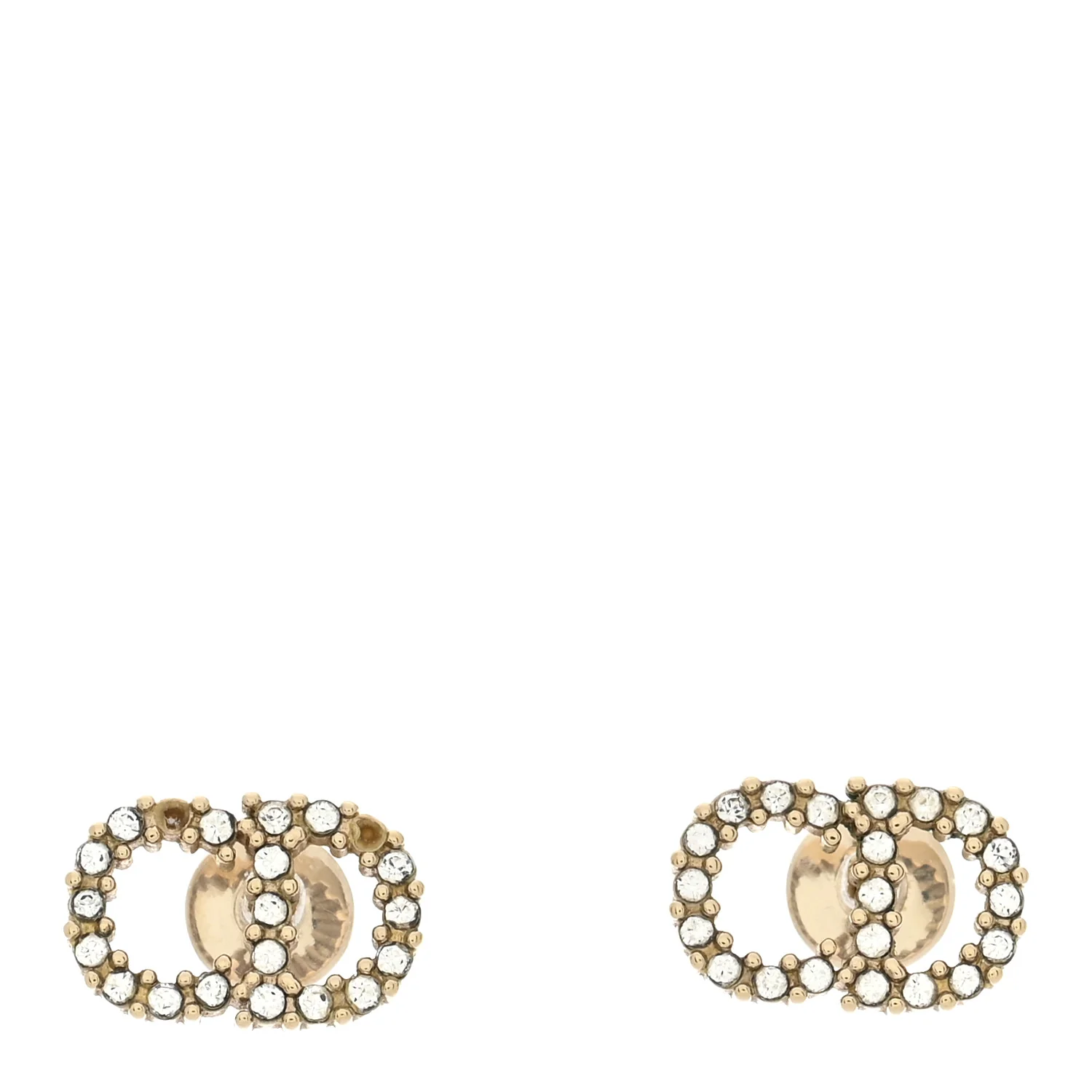 Strass Crystal CD Earrings Gold