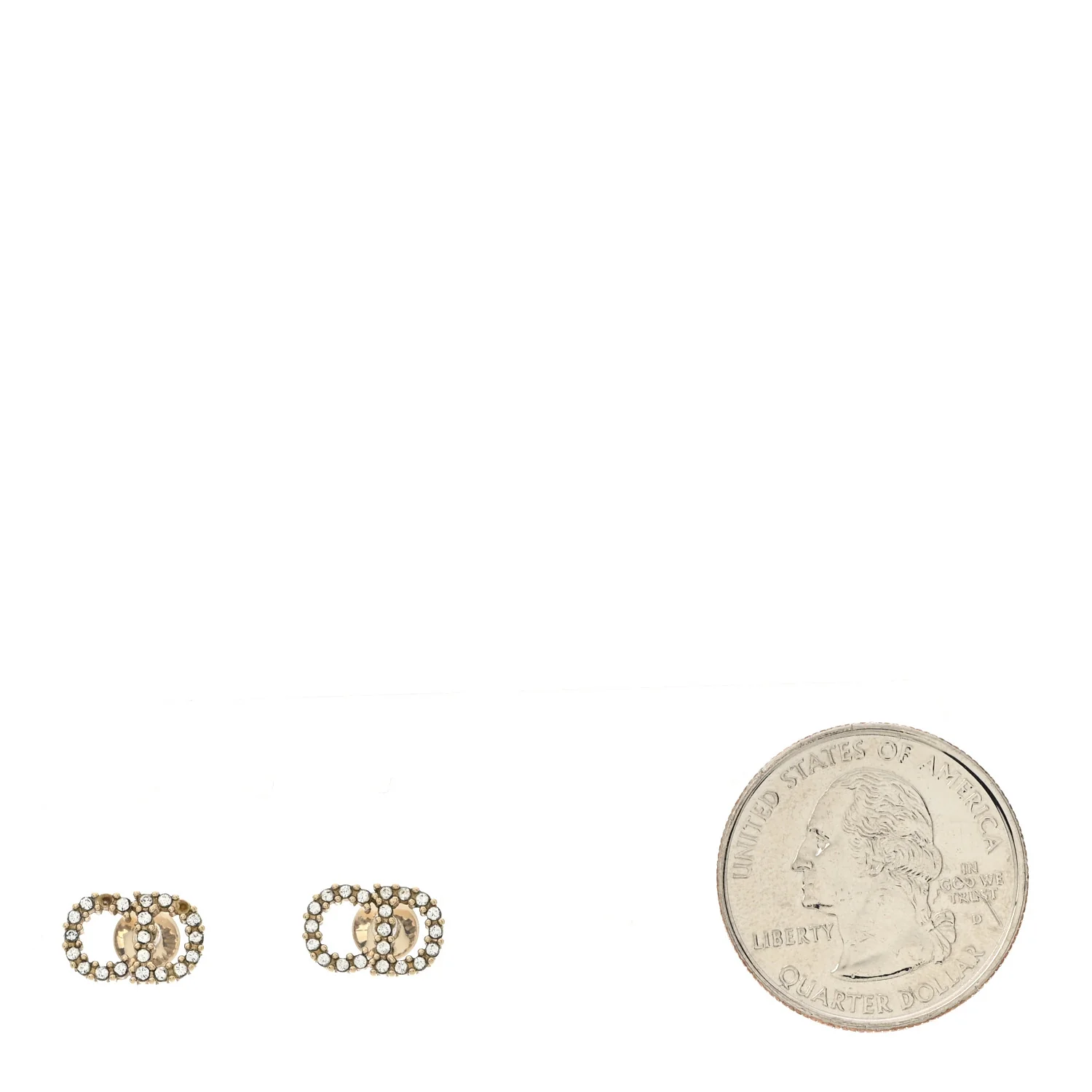 Strass Crystal CD Earrings Gold - Image 2