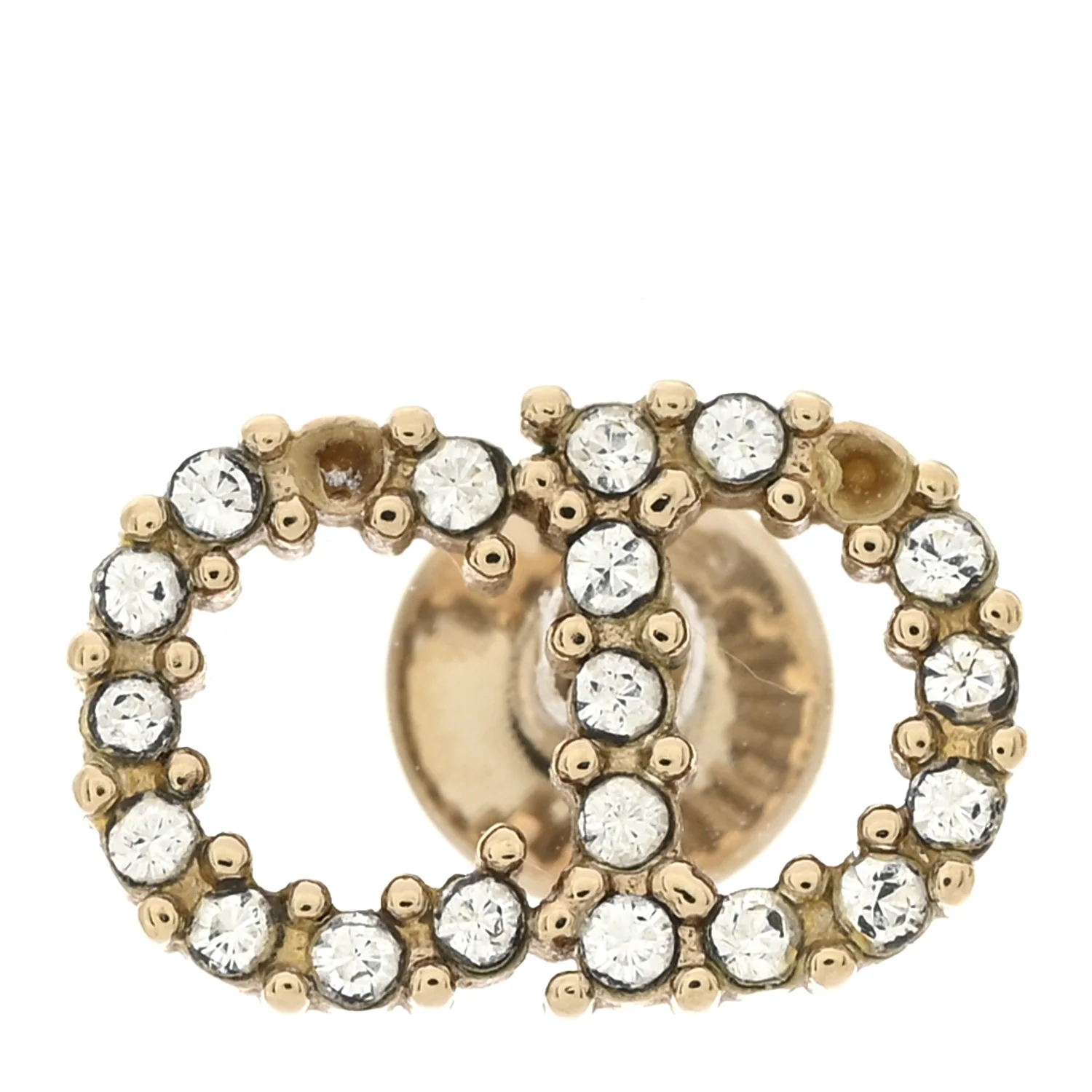 Strass Crystal CD Earrings Gold - Image 4