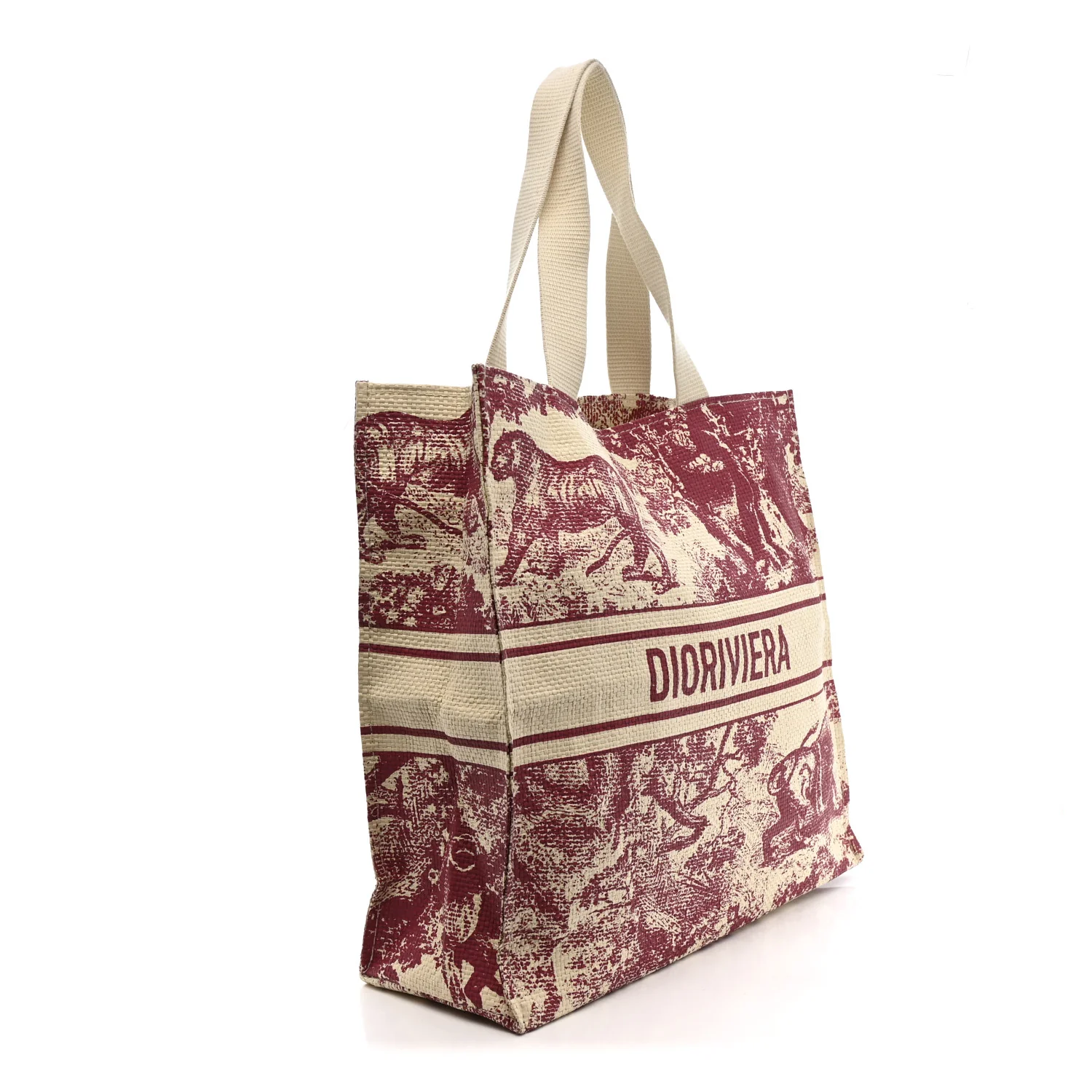 Straw Dioriviera Tote Red - Image 3