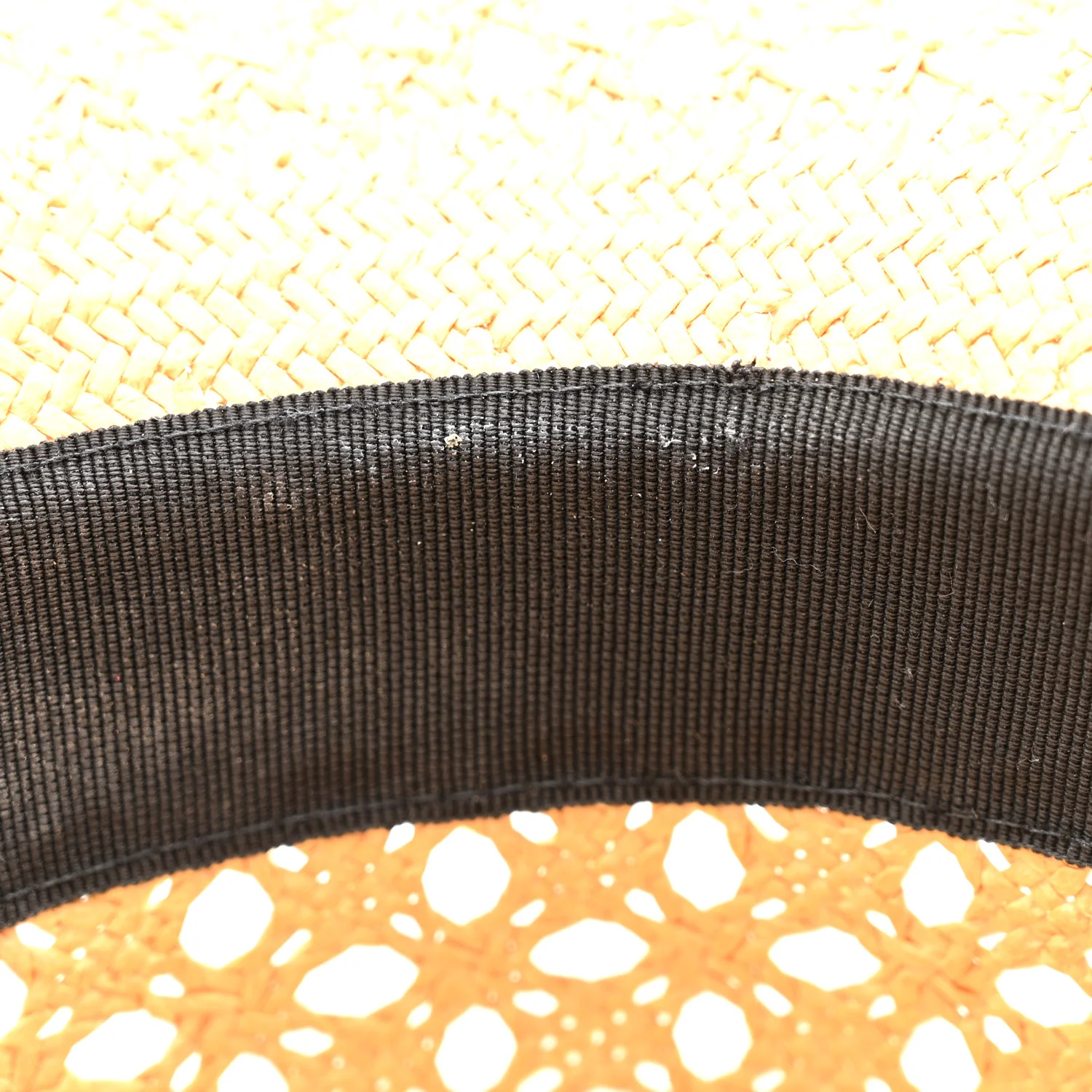 Straw Embroidered Bob Naughtily Large Brim Hat 57 Natural Black - Image 10